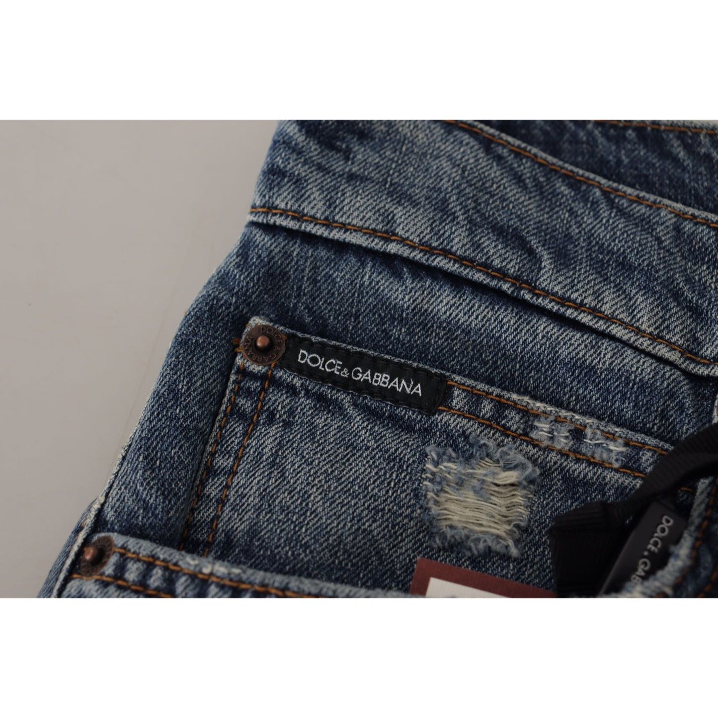 Dolce & Gabbana Chic Boyfriend Cut Mid Waist Denim Jeans Dolce & Gabbana Dark Slate Gray