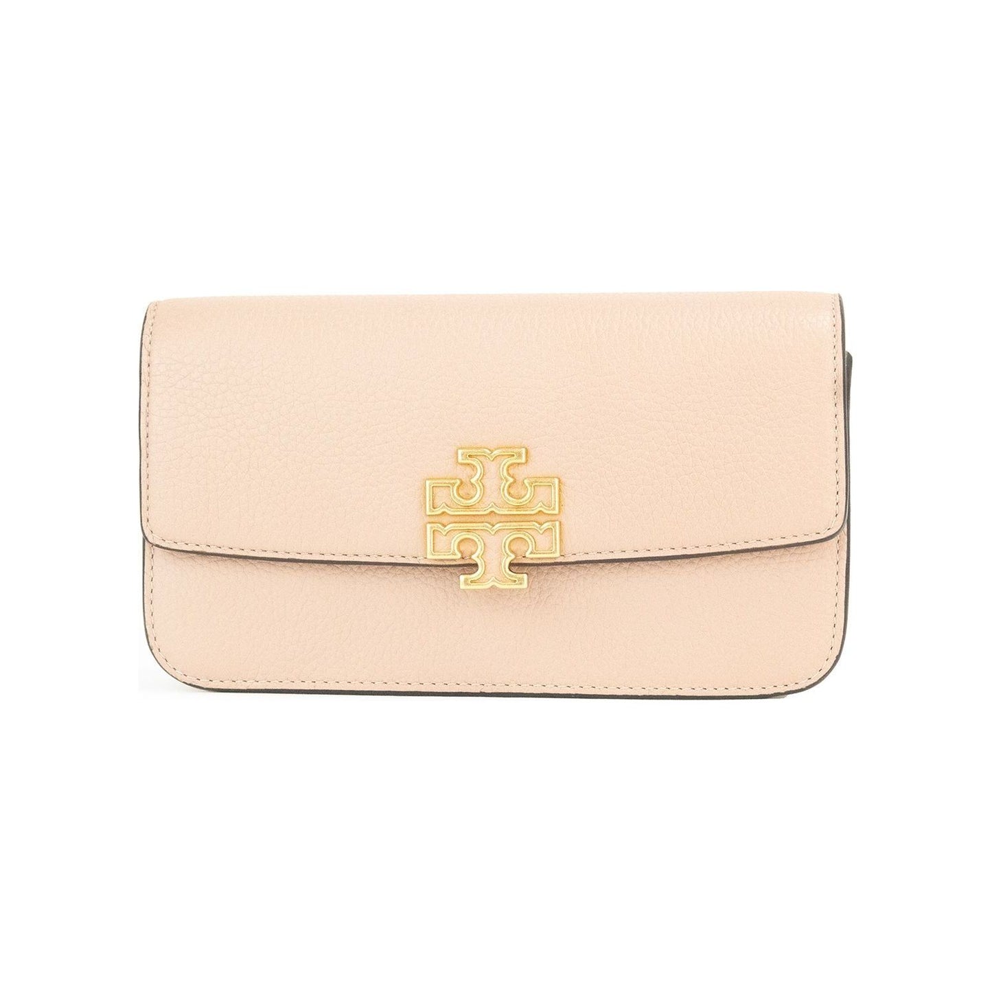 Tory Burch Britten Small Meadowsweet Leather Chain Wallet Crossbody Bag Tory Burch Bisque