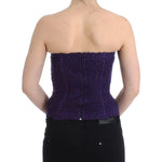 Ermanno Scervino Lingerie Purple Corset Bustier Top Floral Lace SIG11499-1