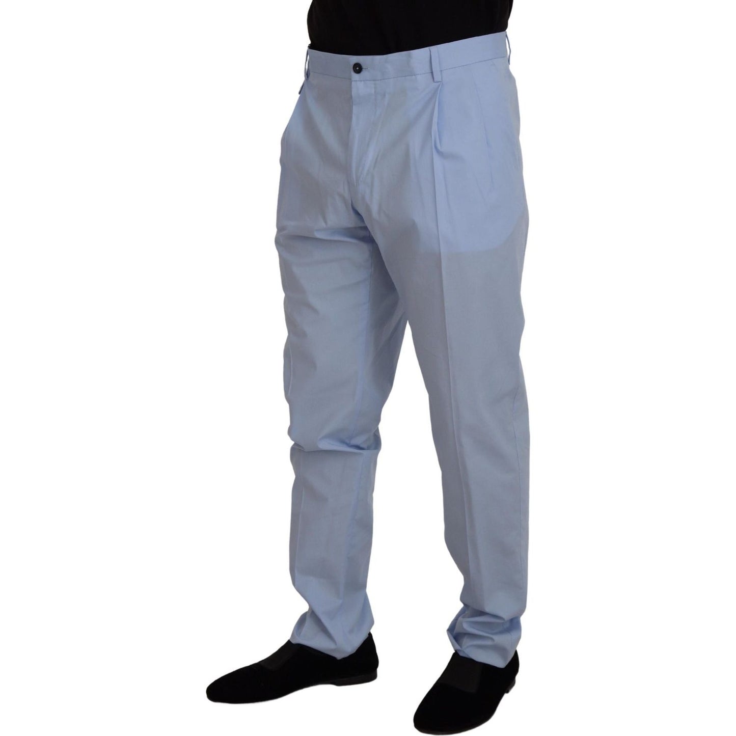 Dolce & Gabbana Elegant Slim Fit Chinos In Light Blue Dolce & Gabbana Light Slate Gray