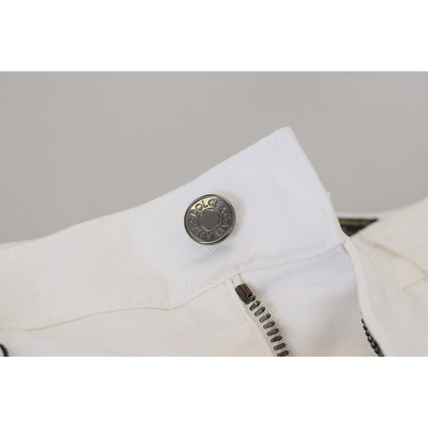 Dolce & Gabbana Elegant Slim Fit White Skinny Jeans Dolce & Gabbana Gray