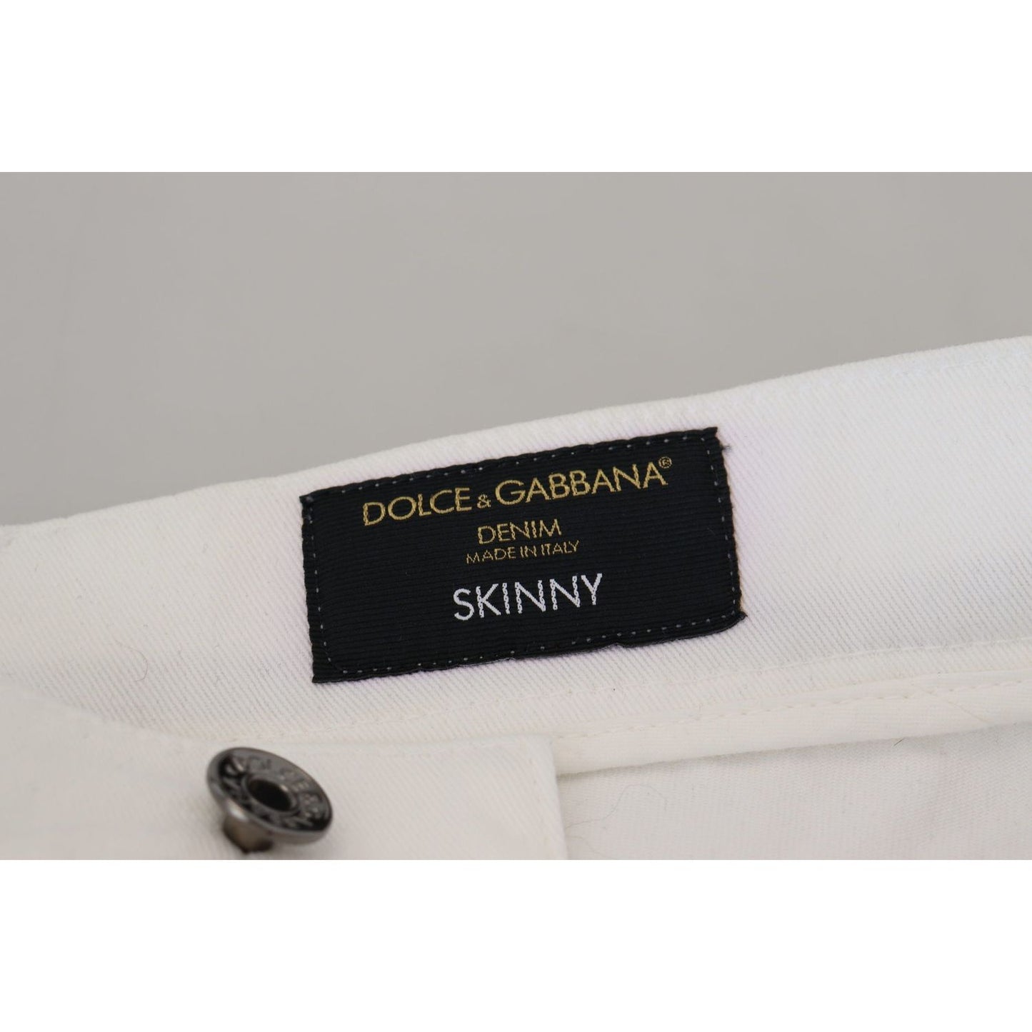 Dolce & Gabbana Elegant Slim Fit White Skinny Jeans Dolce & Gabbana Gray