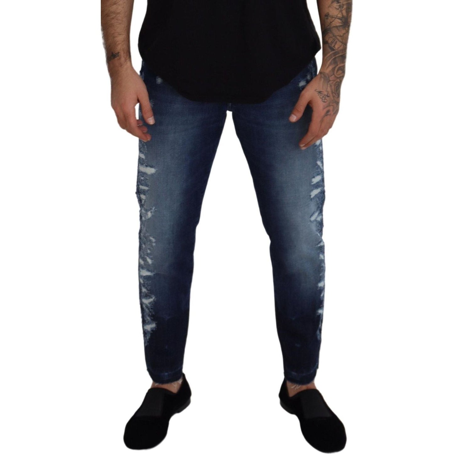 Dolce & Gabbana Elegant Blue Wash Regular Fit Jeans Dolce & Gabbana Black