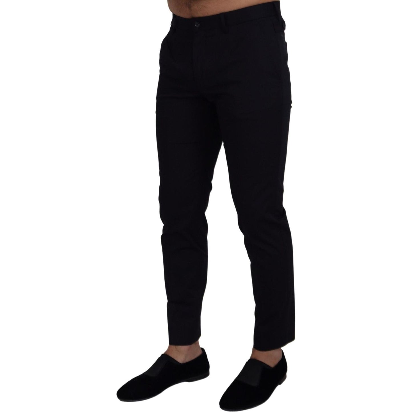 Dolce & Gabbana Elegant Slim Fit Chinos Dress Pants Dolce & Gabbana Black