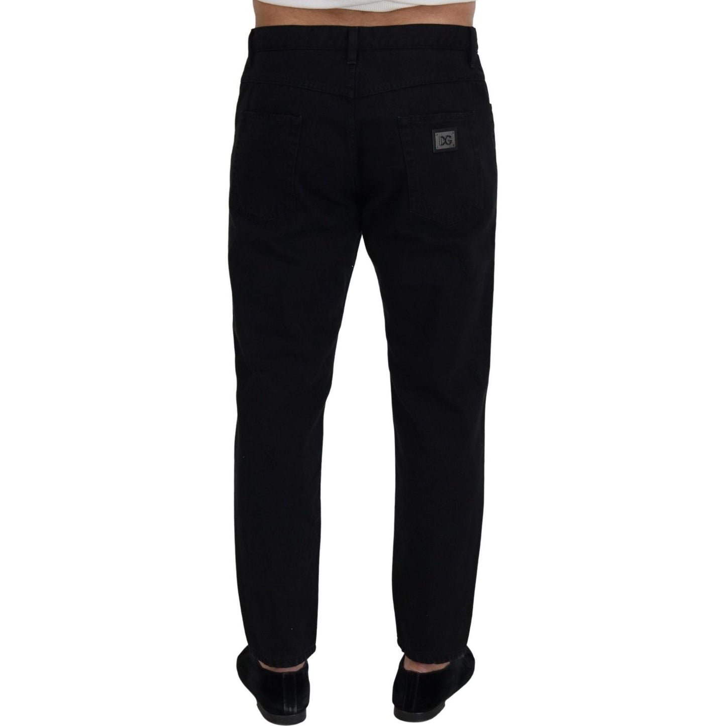 Dolce & Gabbana Elegant Black Loose Fit Italian Jeans Jeans & Pants Dolce & Gabbana Black