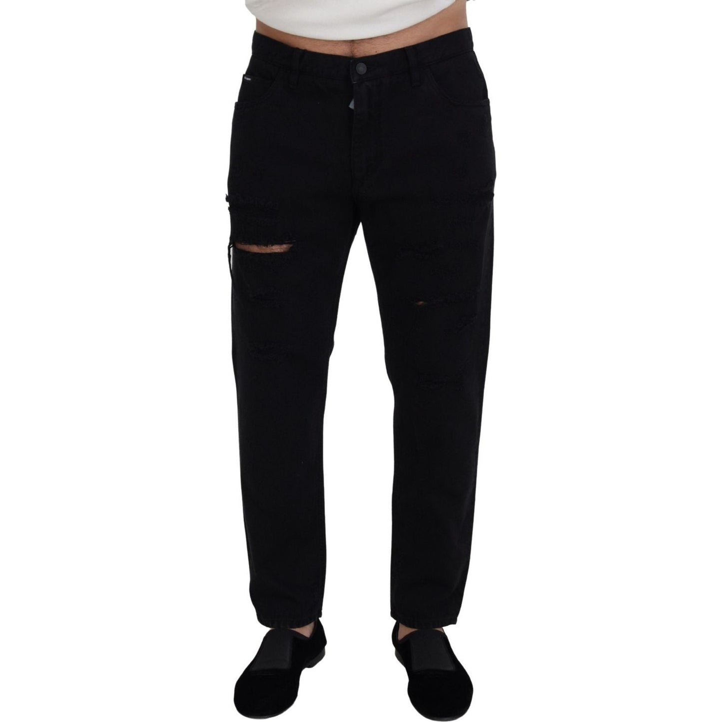 Dolce & Gabbana Elegant Black Loose Fit Italian Jeans Jeans & Pants Dolce & Gabbana Black
