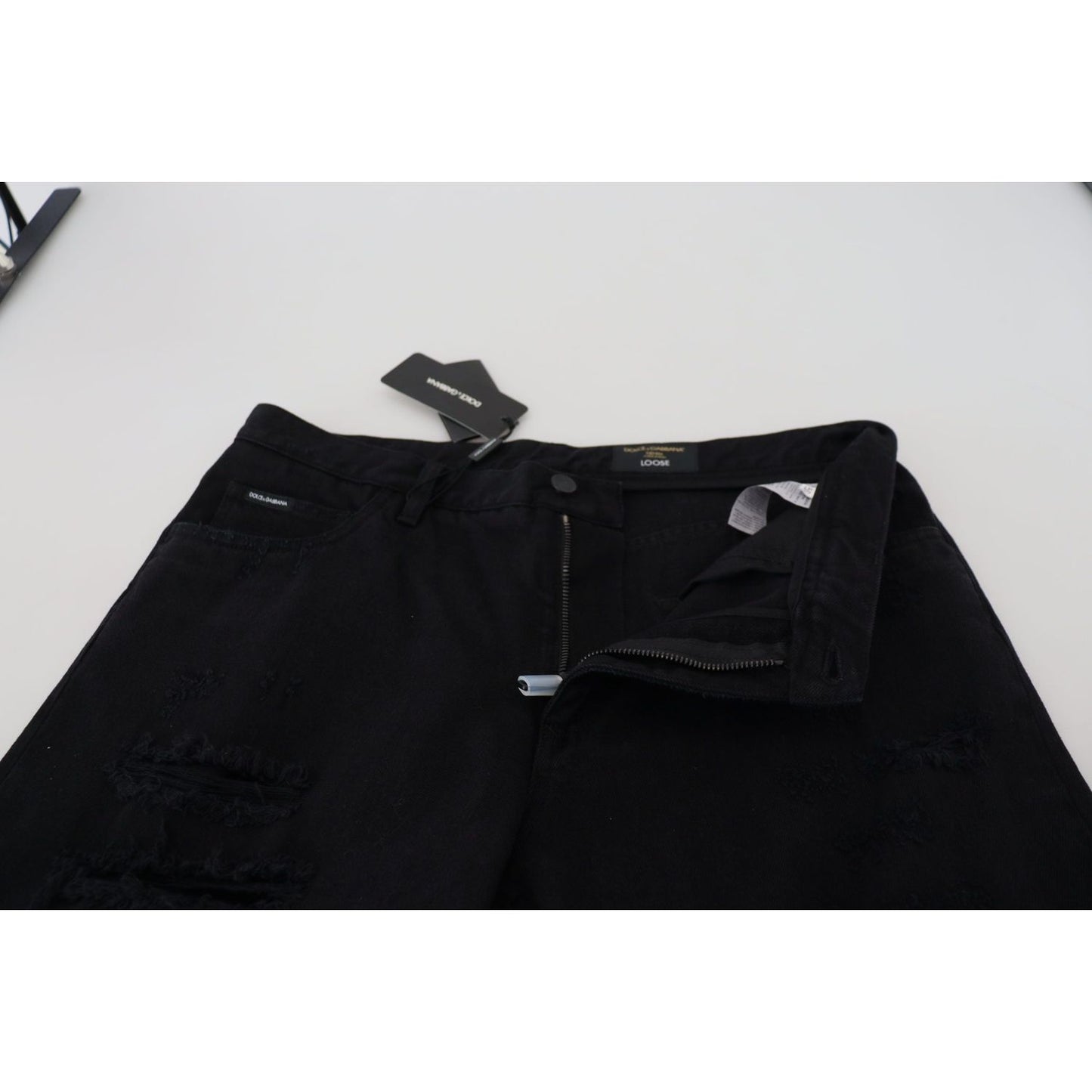 Dolce & Gabbana Elegant Black Loose Fit Italian Jeans Jeans & Pants Dolce & Gabbana Light Gray