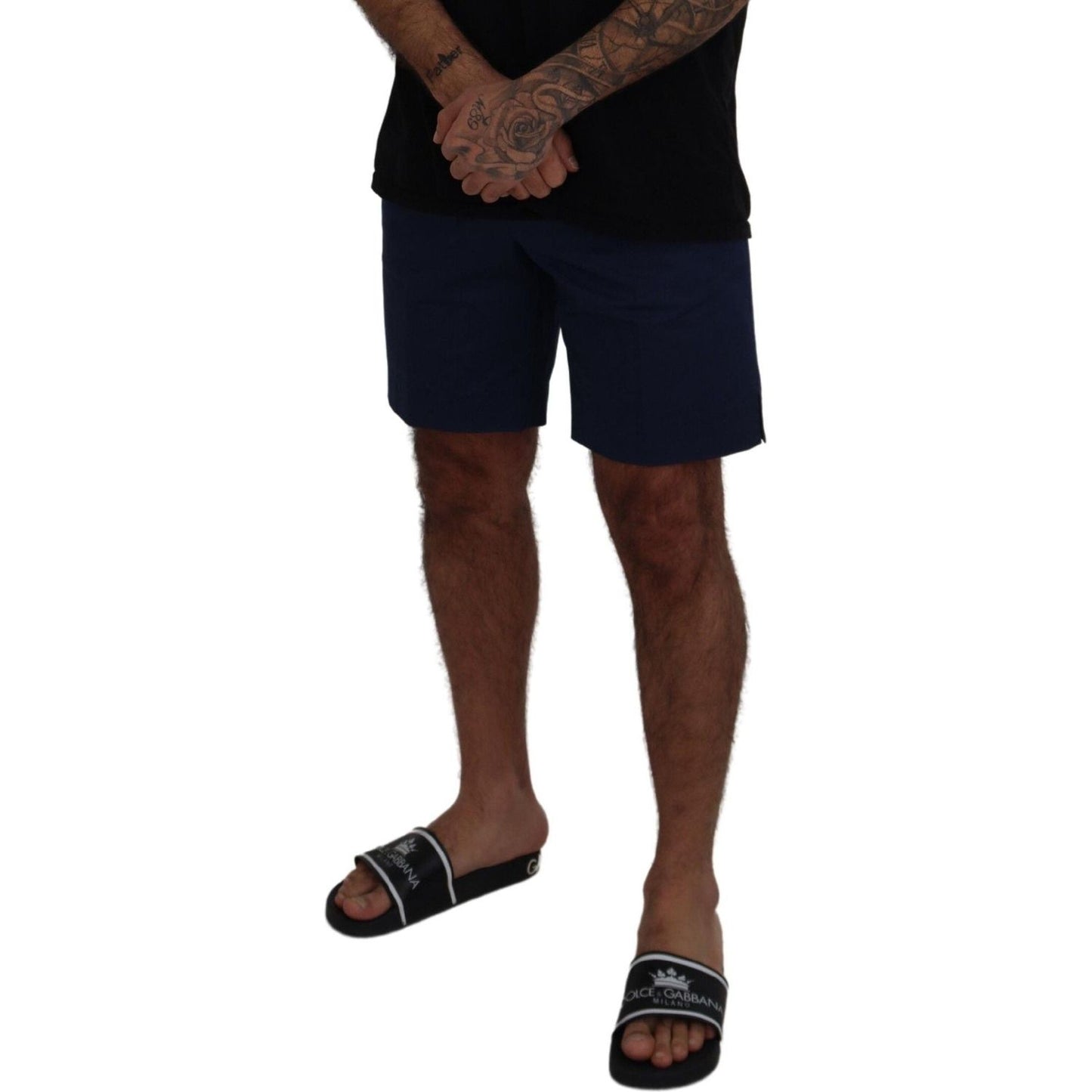 Dolce & Gabbana Elegant Blue Chino Shorts – Regular Fit Shorts Dolce & Gabbana Black