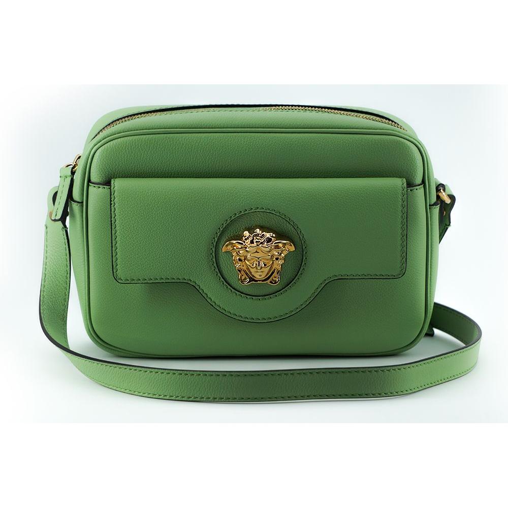 Versace Elegant Mint Green Leather Camera Case Bag Crossbody Bag Versace Dark Olive Green