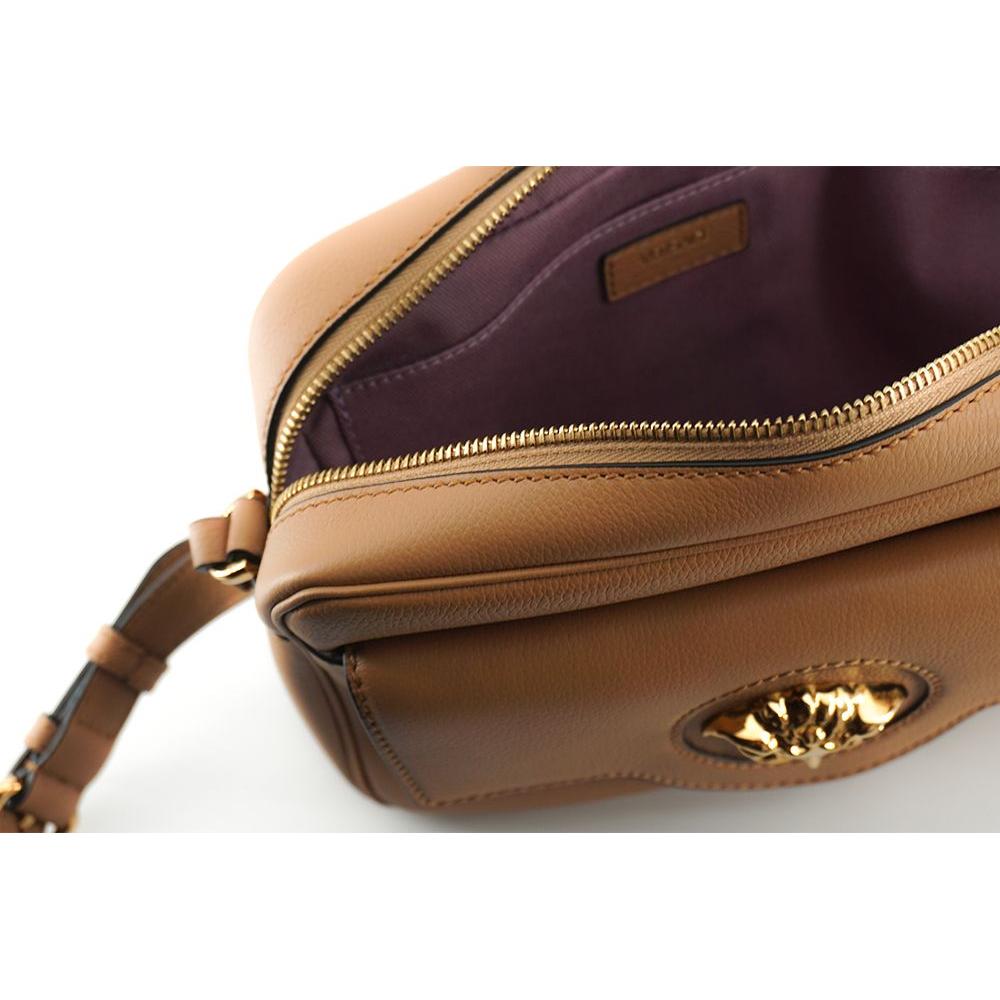 Versace Elegant Brown Leather Camera Case Shoulder Bag Crossbody Bag Versace Dark Olive Green