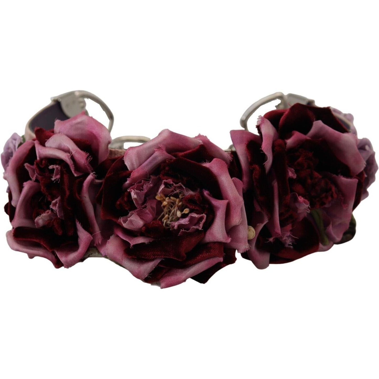 Dolce & Gabbana Beige Floral Leather Shoulder Strap Accessory Dolce & Gabbana Black