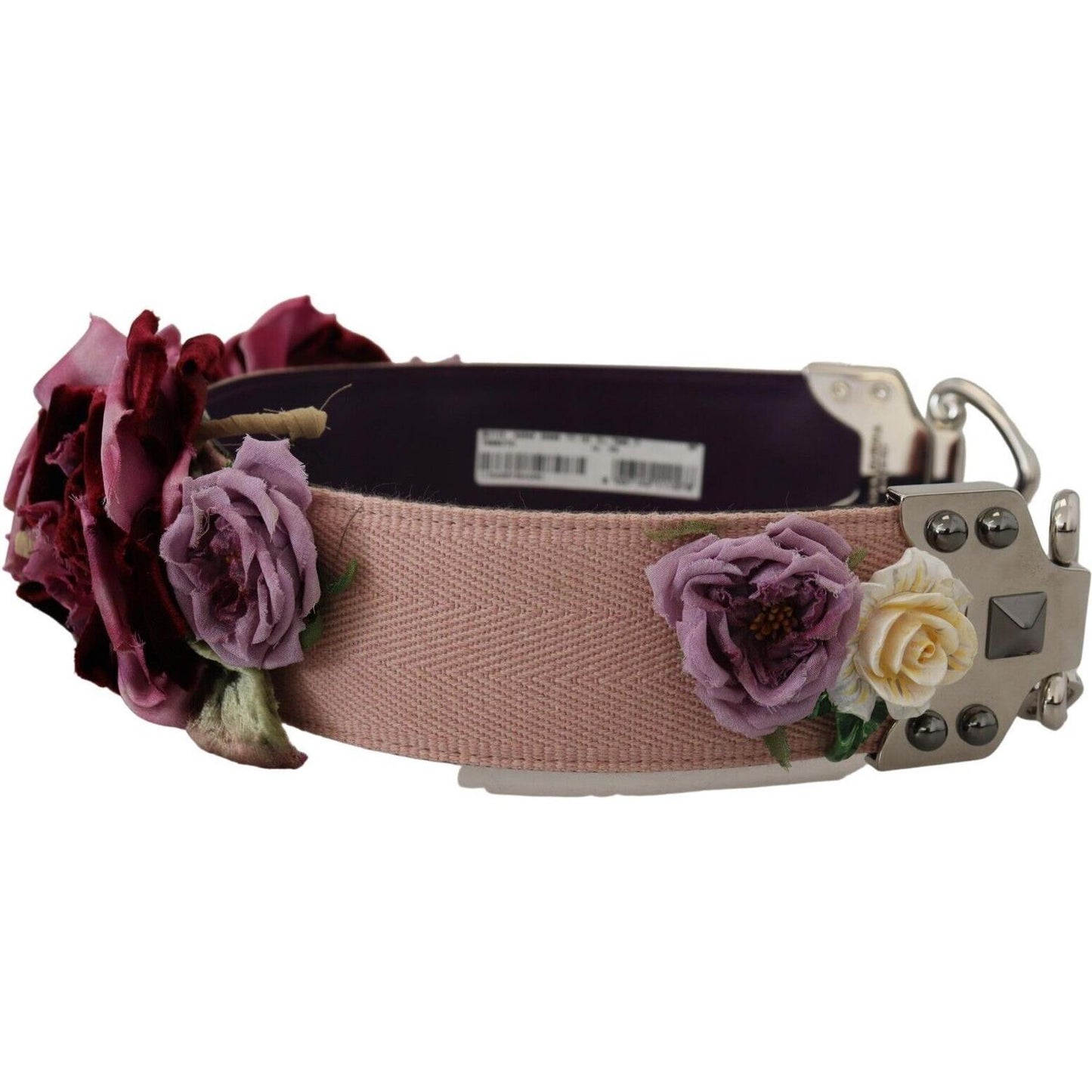 Dolce & Gabbana Beige Floral Leather Shoulder Strap Accessory Dolce & Gabbana Dim Gray