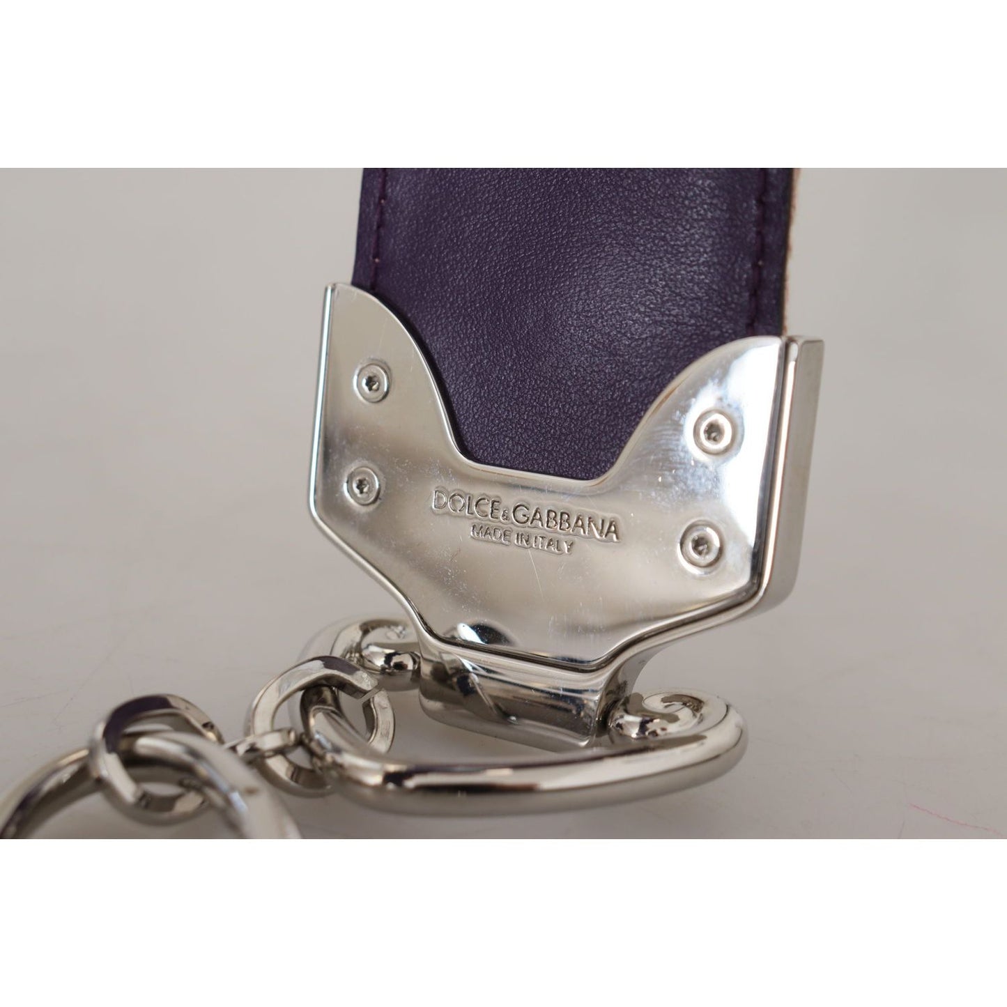 Dolce & Gabbana Beige Floral Leather Shoulder Strap Accessory Dolce & Gabbana Dark Gray
