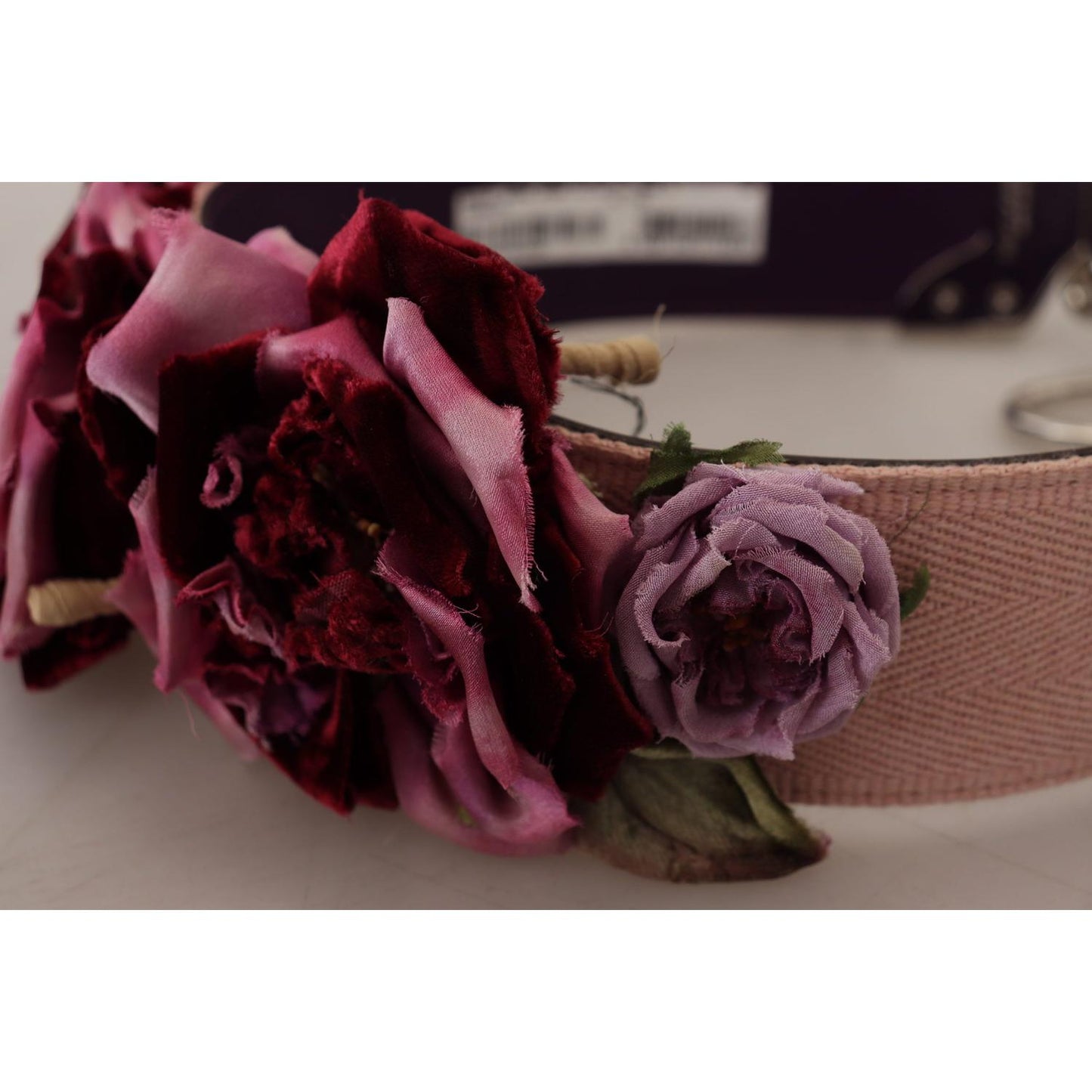 Dolce & Gabbana Beige Floral Leather Shoulder Strap Accessory Dolce & Gabbana Dim Gray