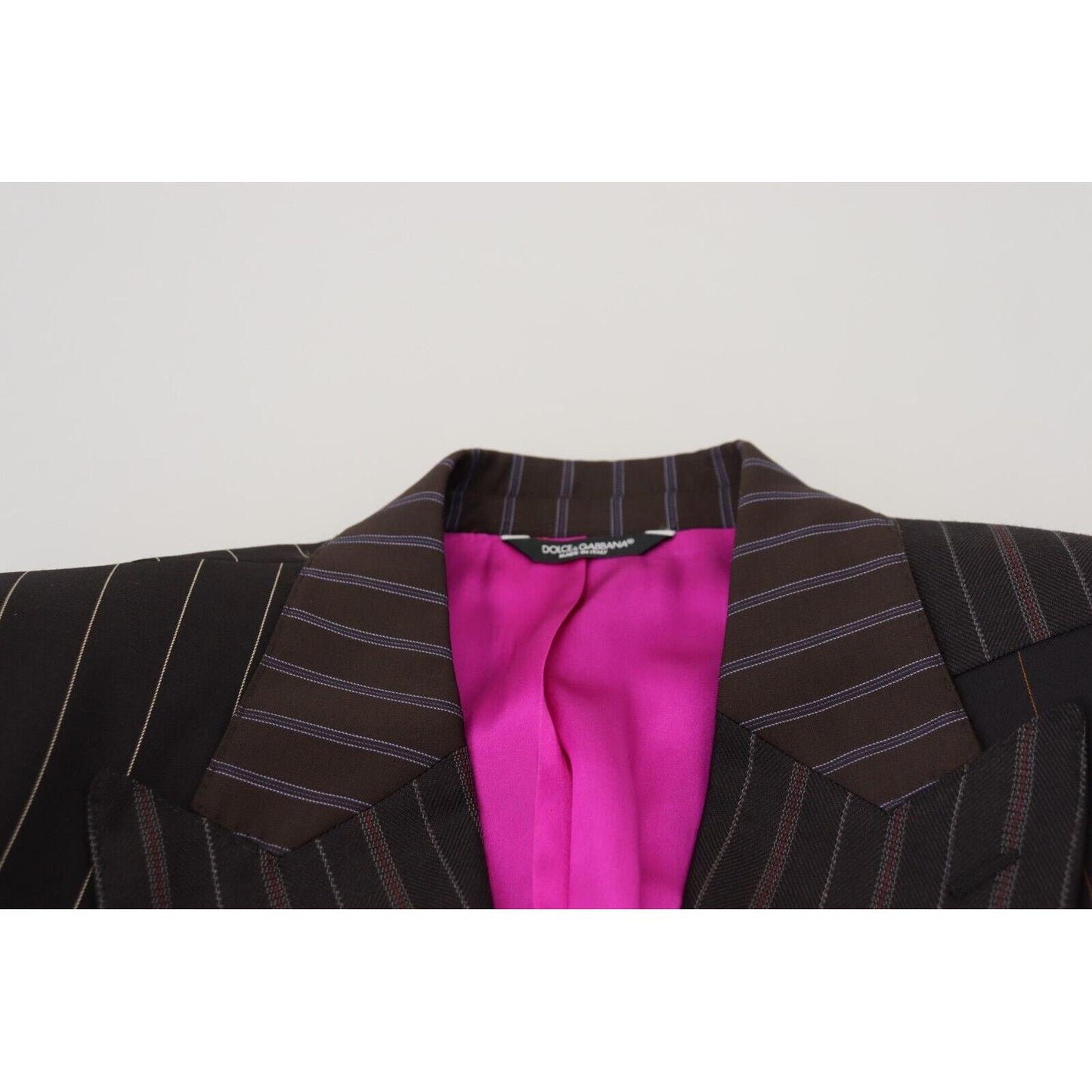 Dolce & Gabbana Multicolor Wool Silk Blend Slim Fit Blazer Dolce & Gabbana Light Gray