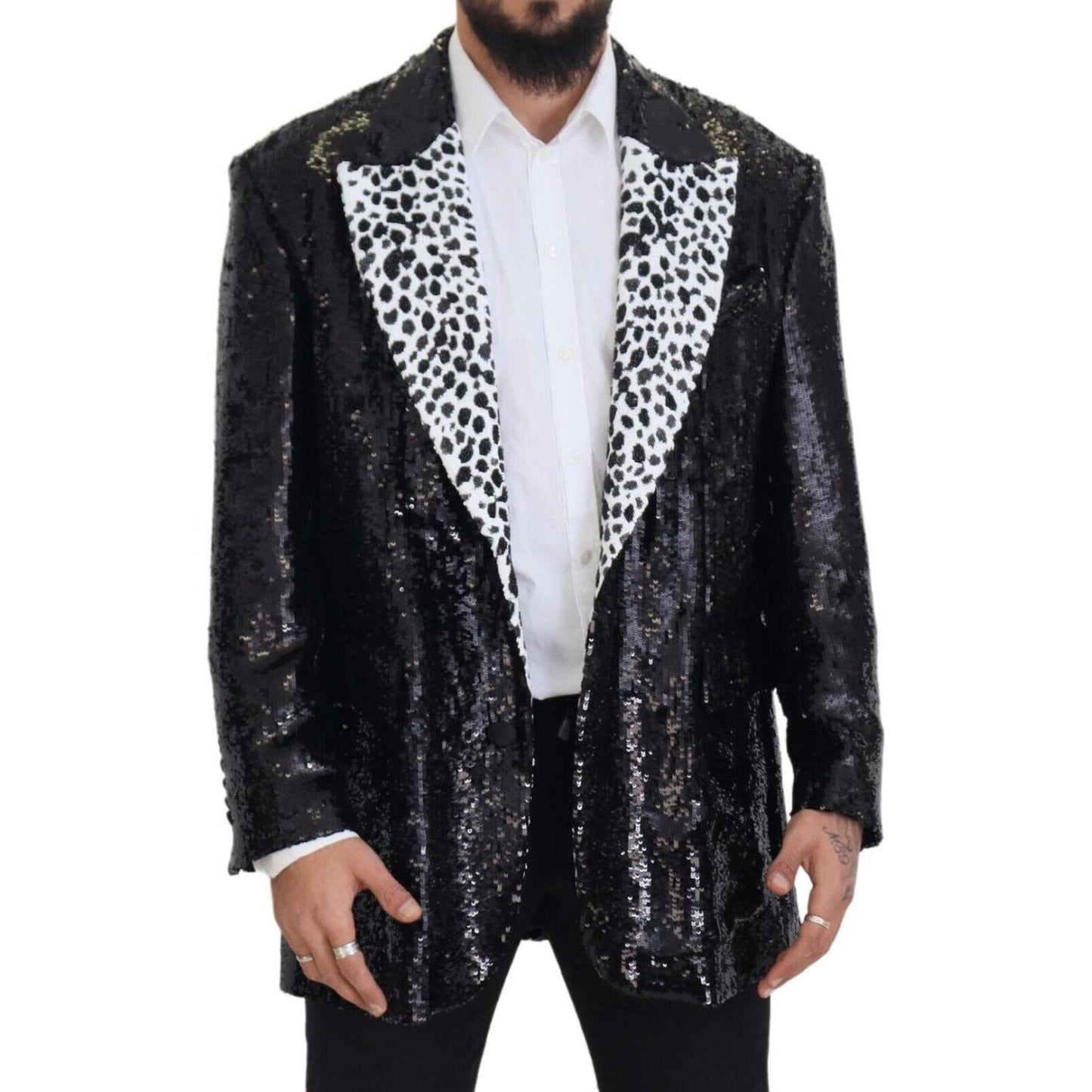 Dolce & Gabbana Elegant Black Single Breasted Blazer Dolce & Gabbana Light Gray