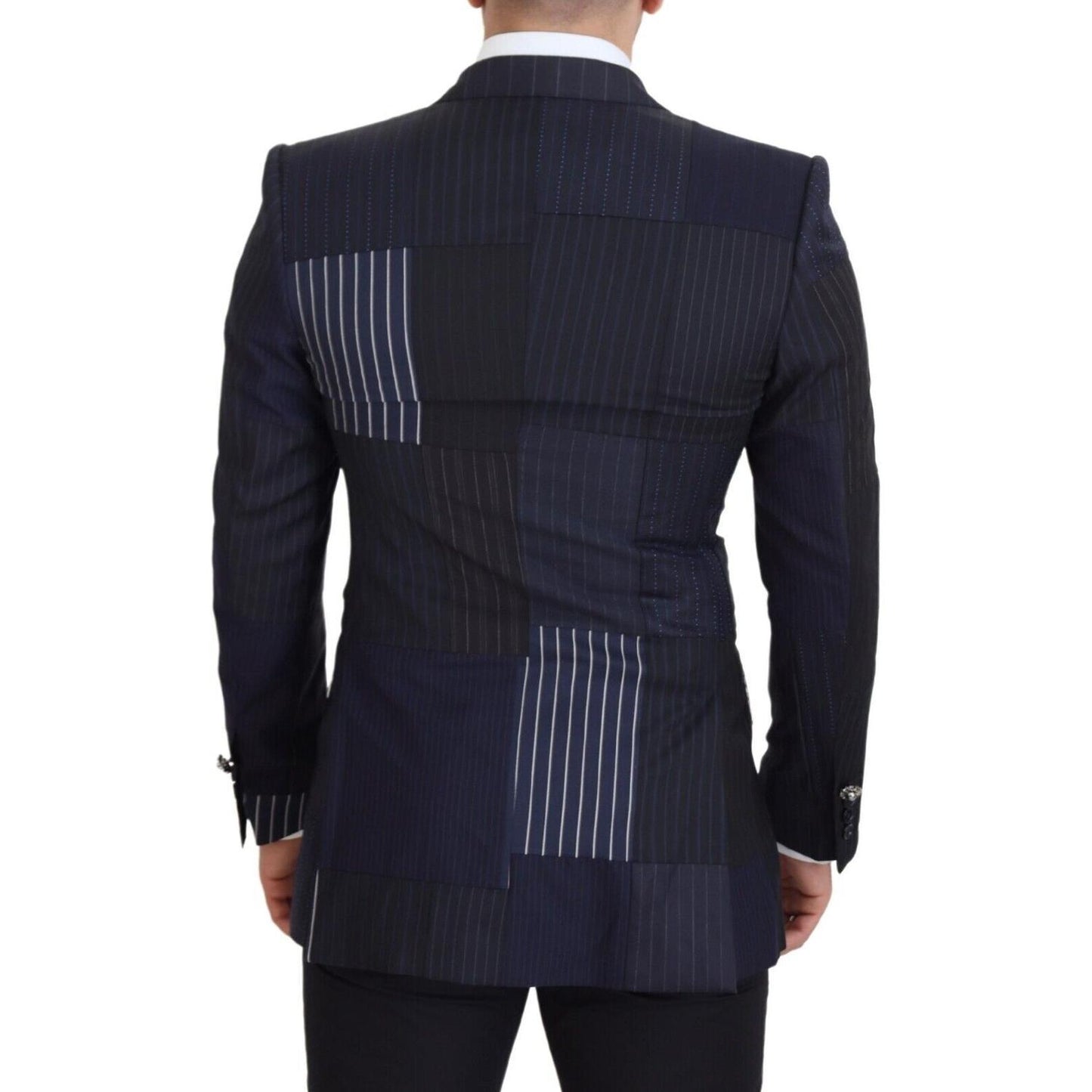 Dolce & Gabbana Elegant Navy Double Breasted Wool Blazer Dolce & Gabbana Dark Slate Gray