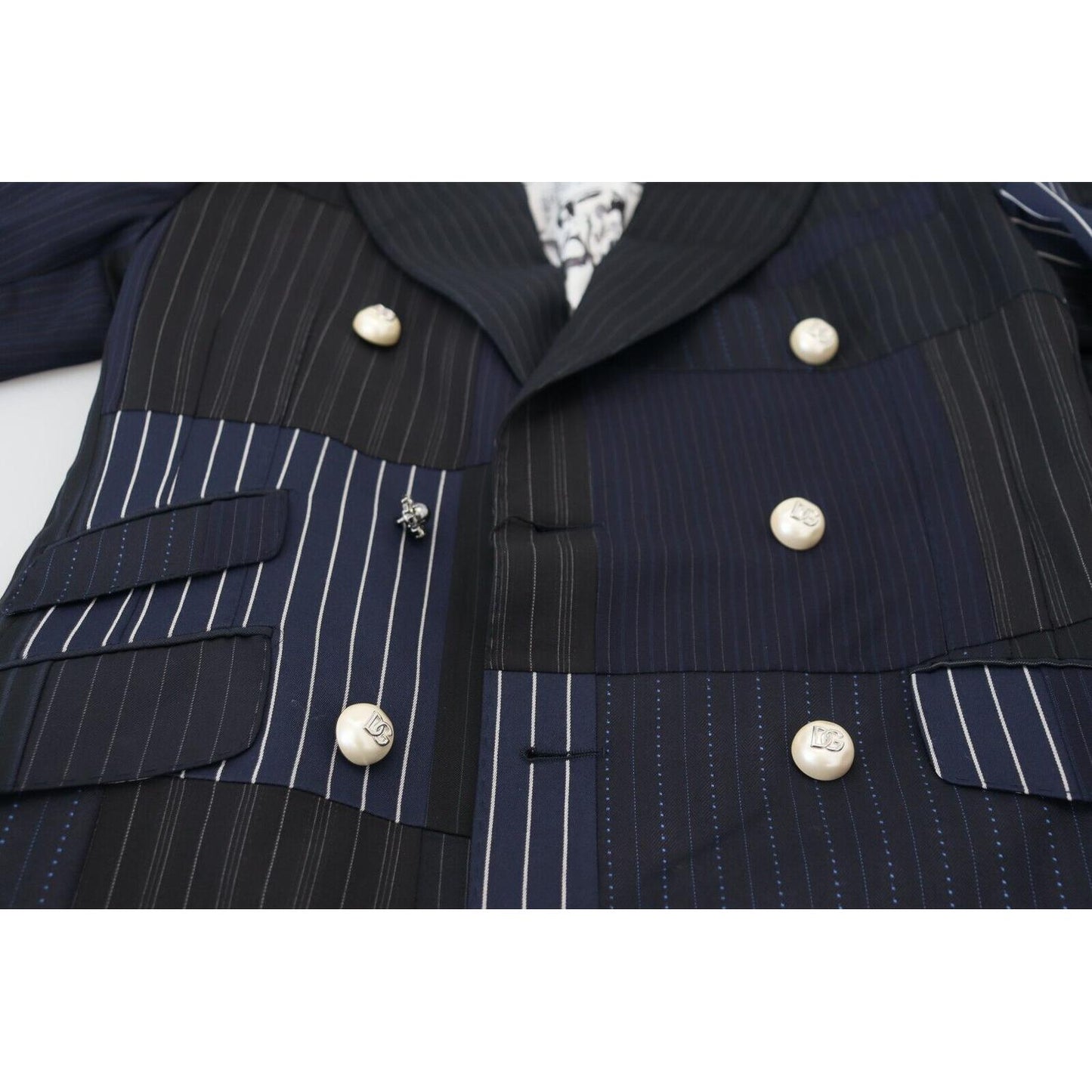Dolce & Gabbana Elegant Navy Double Breasted Wool Blazer Dolce & Gabbana Dark Slate Gray