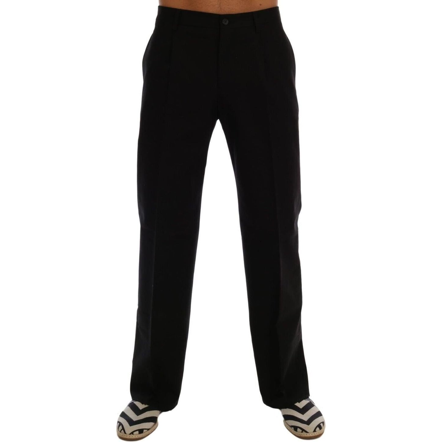 Dolce & Gabbana Elegant Black Cotton Stretch Pants Dolce & Gabbana Black
