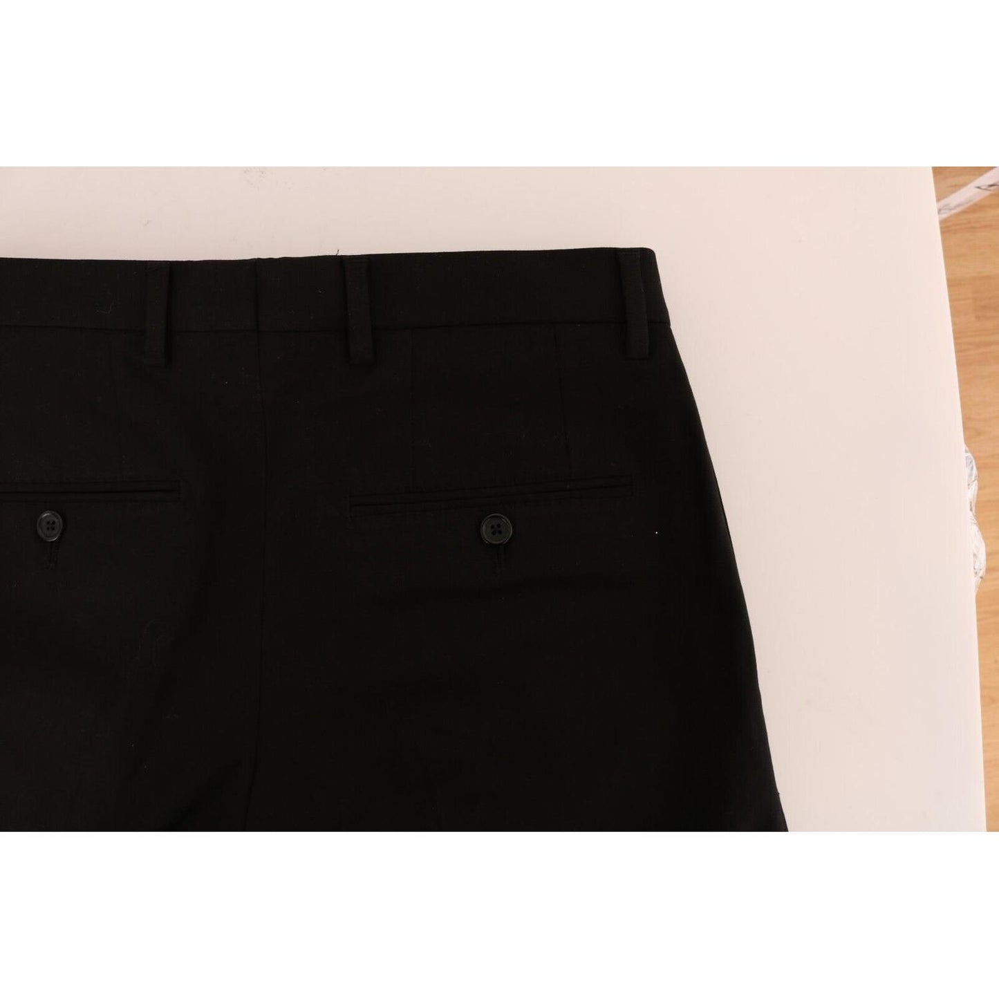 Dolce & Gabbana Elegant Black Cotton Stretch Pants Dolce & Gabbana Light Gray