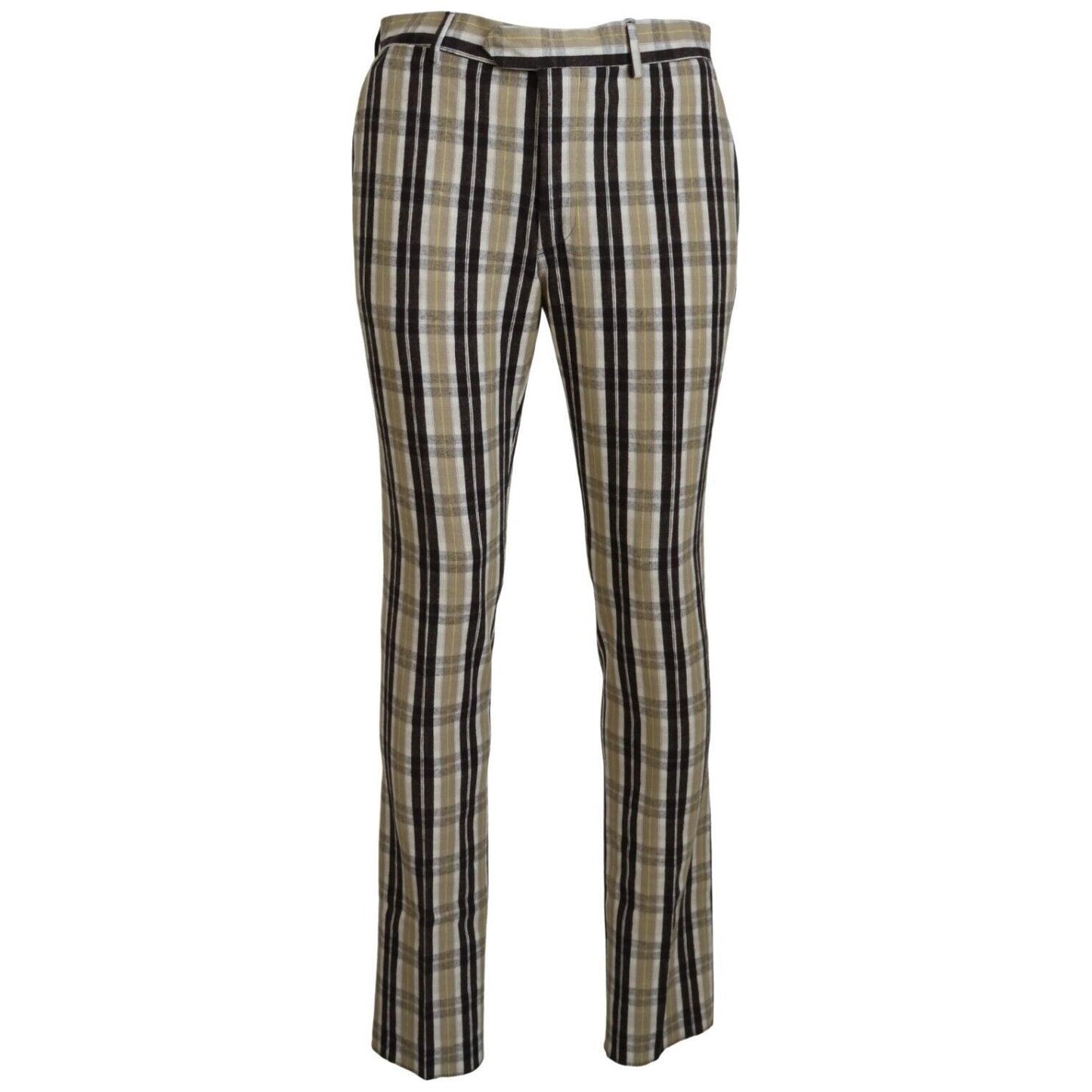 BENCIVENGA Chic Multicolor Checkered Cotton Pants BENCIVENGA Dim Gray