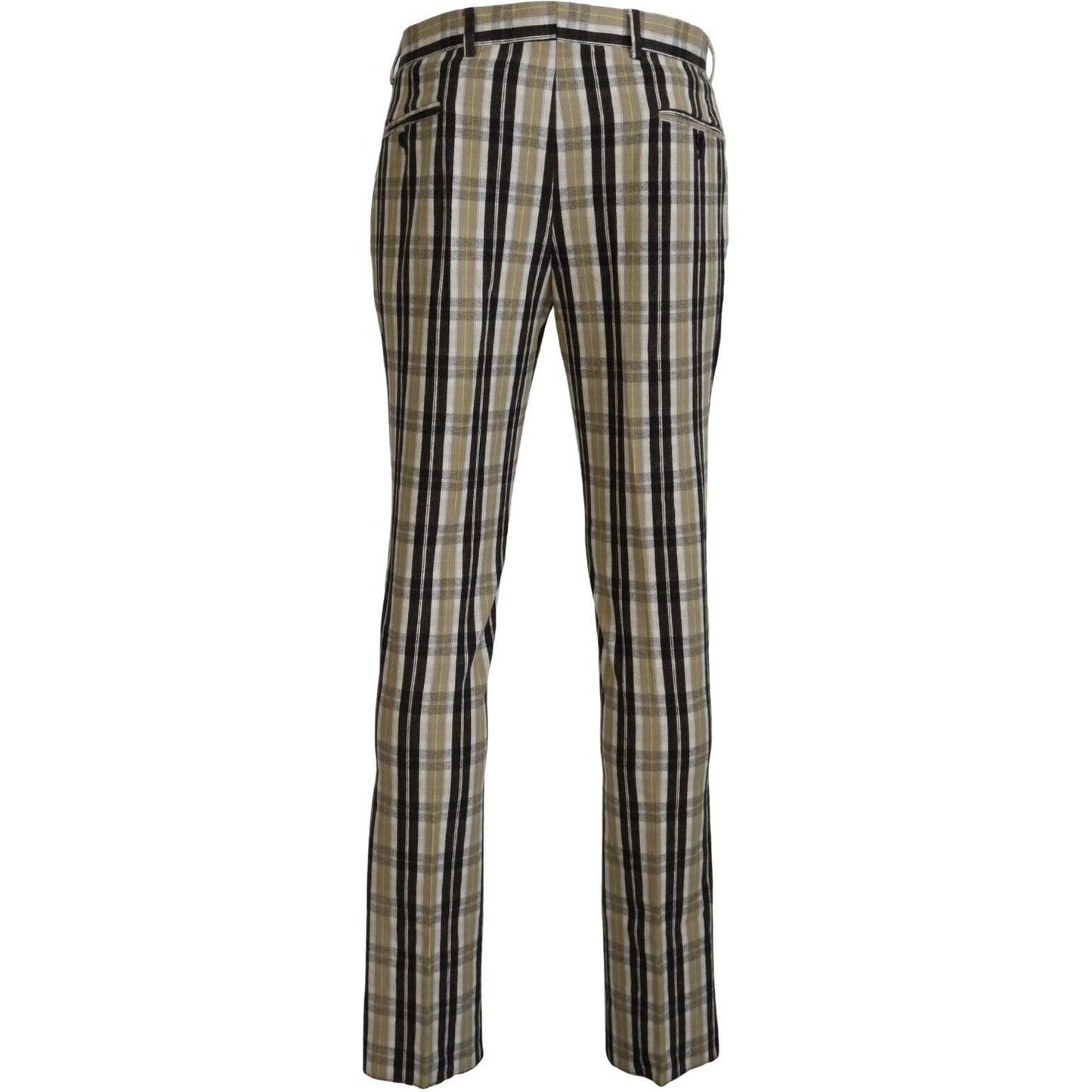 BENCIVENGA Chic Multicolor Checkered Cotton Pants BENCIVENGA Dim Gray