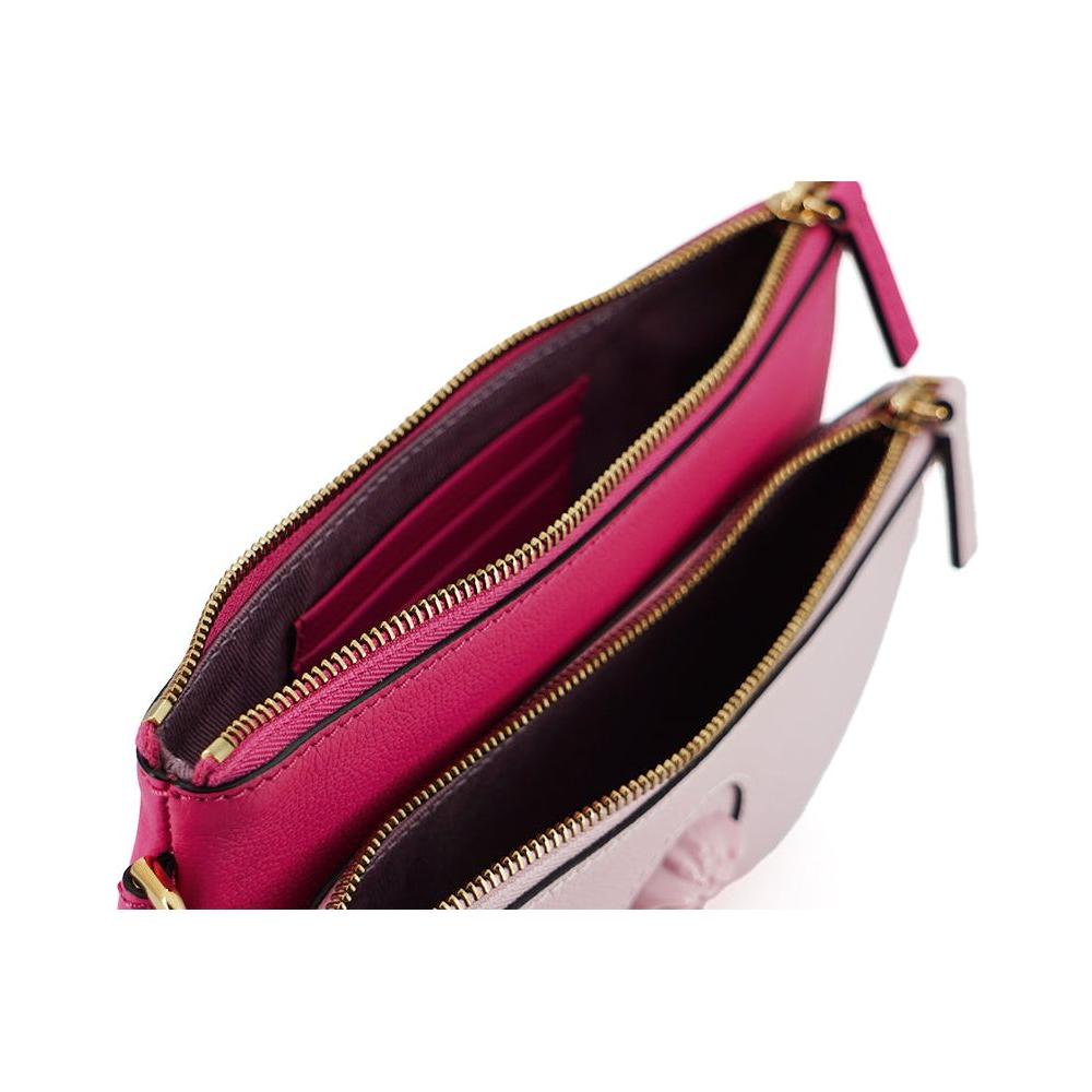 Versace Elegant Pink Leather Pouch Clutch Versace Black