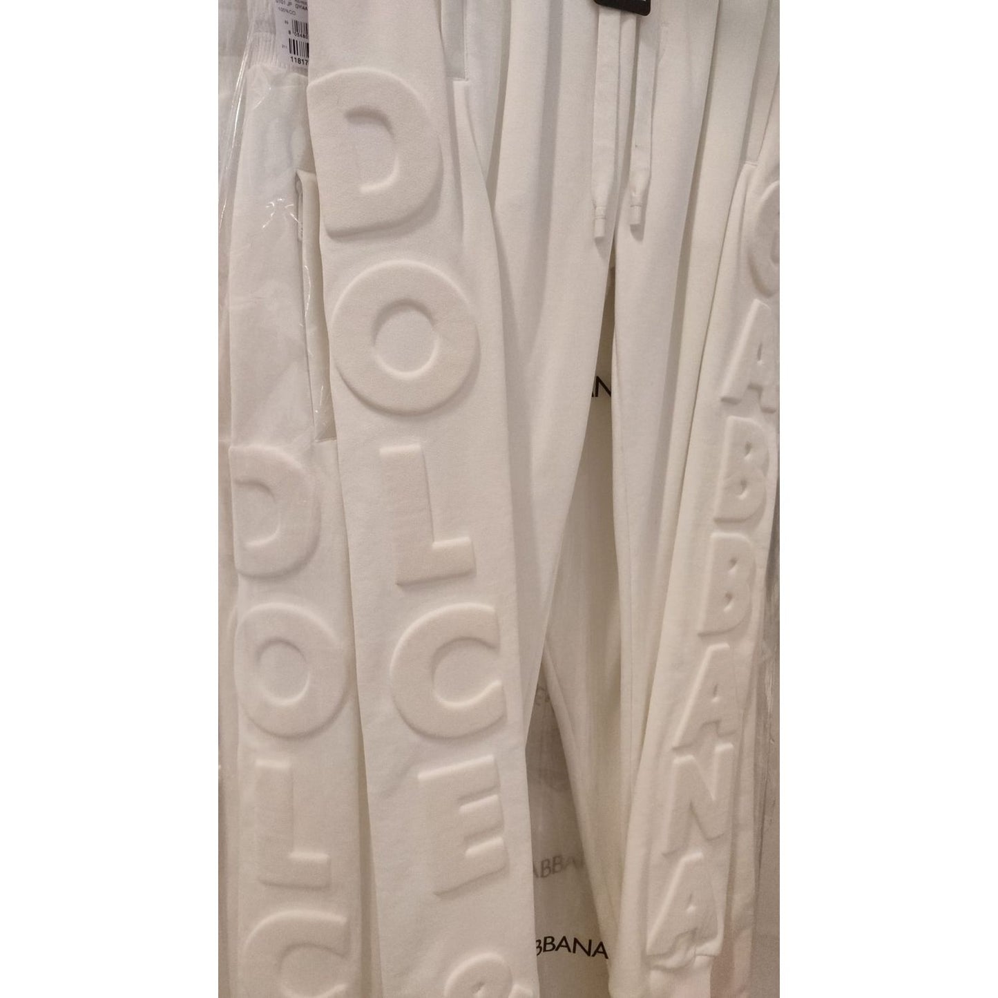 Dolce & Gabbana Elegant White Cotton Sweatpants Dolce & Gabbana Dark Gray