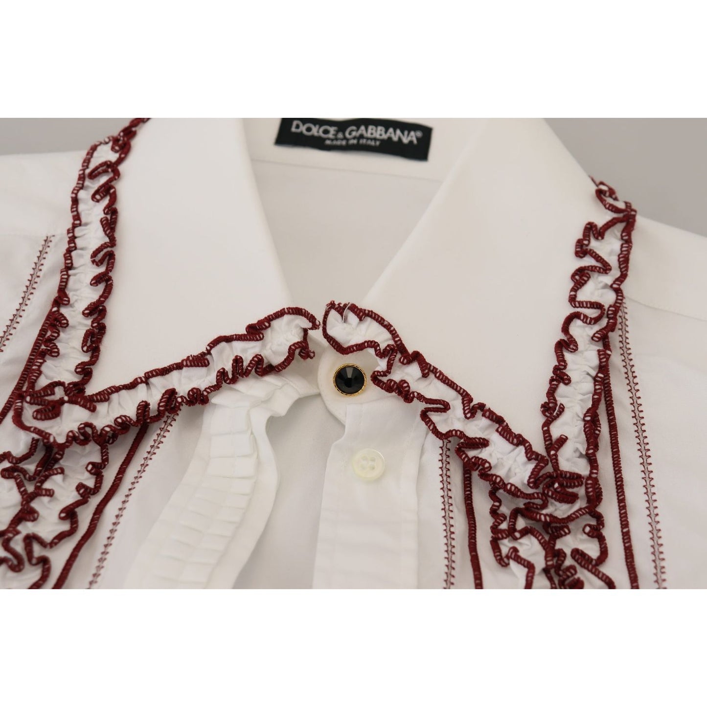 Dolce & Gabbana Elegant White Cotton Polo Top Dolce & Gabbana Gray