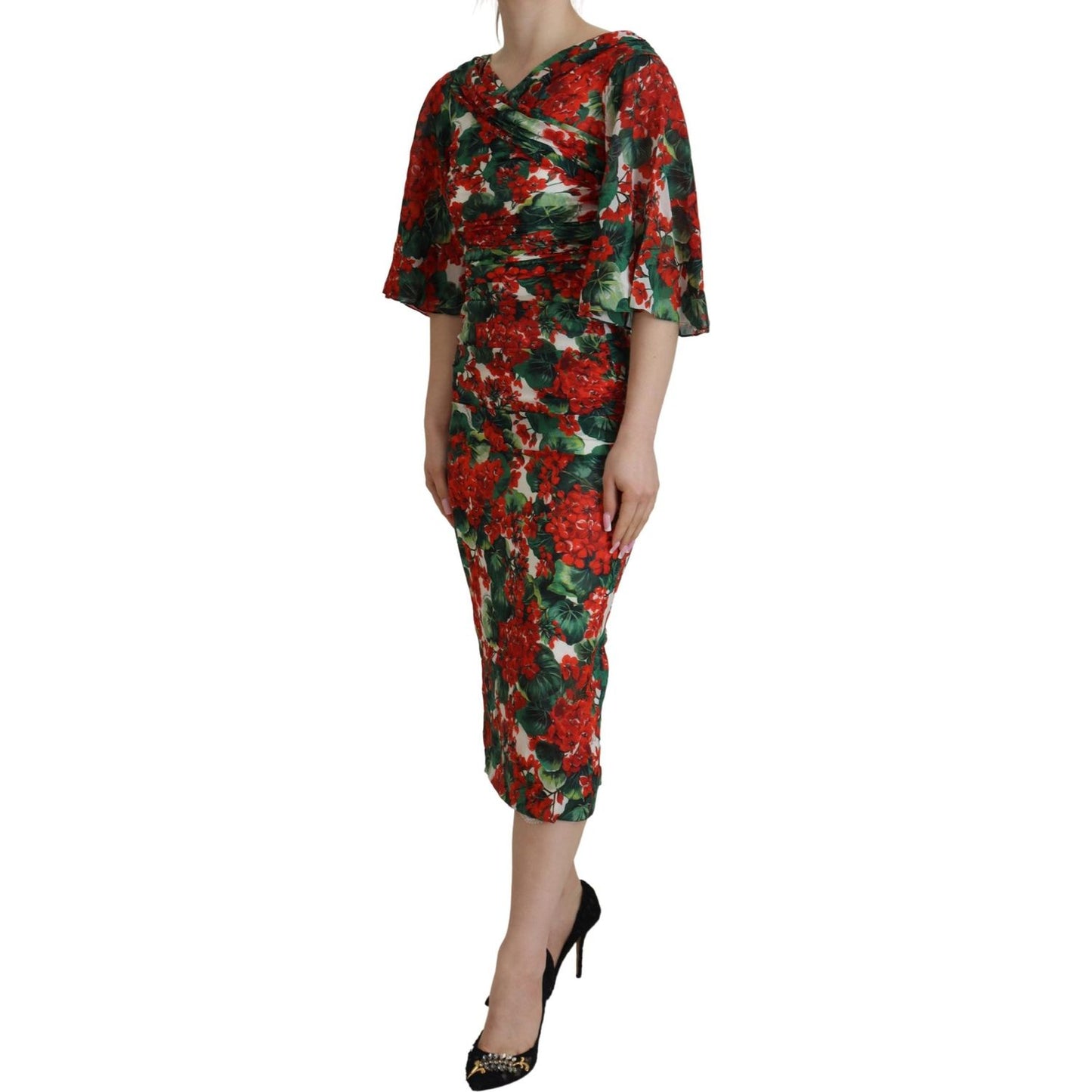 Dolce & Gabbana Enchanting Floral Print Sheath Dress Dolce & Gabbana Dark Slate Gray
