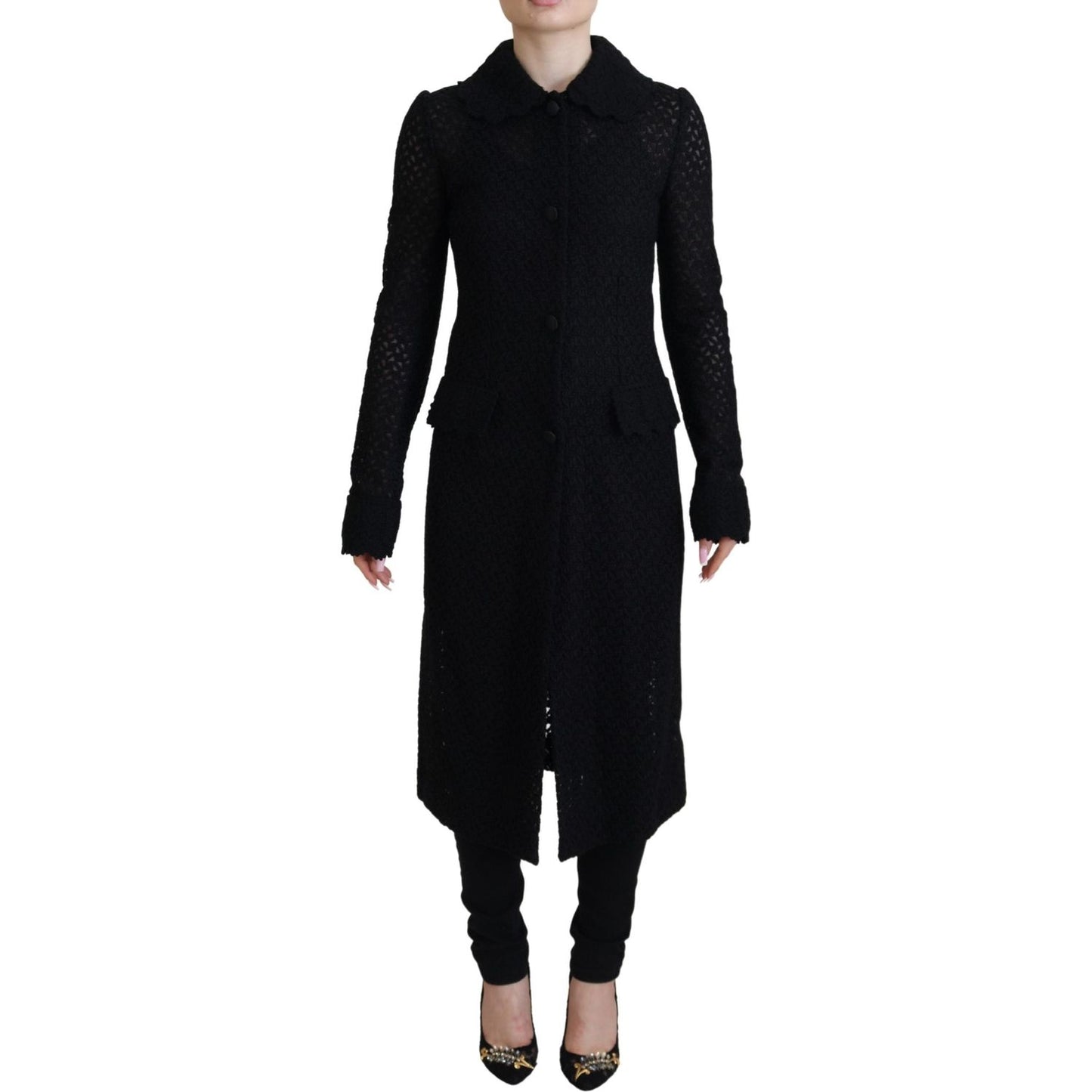 Dolce & Gabbana Classic Button Down Knitted Long Jacket Dolce & Gabbana Black