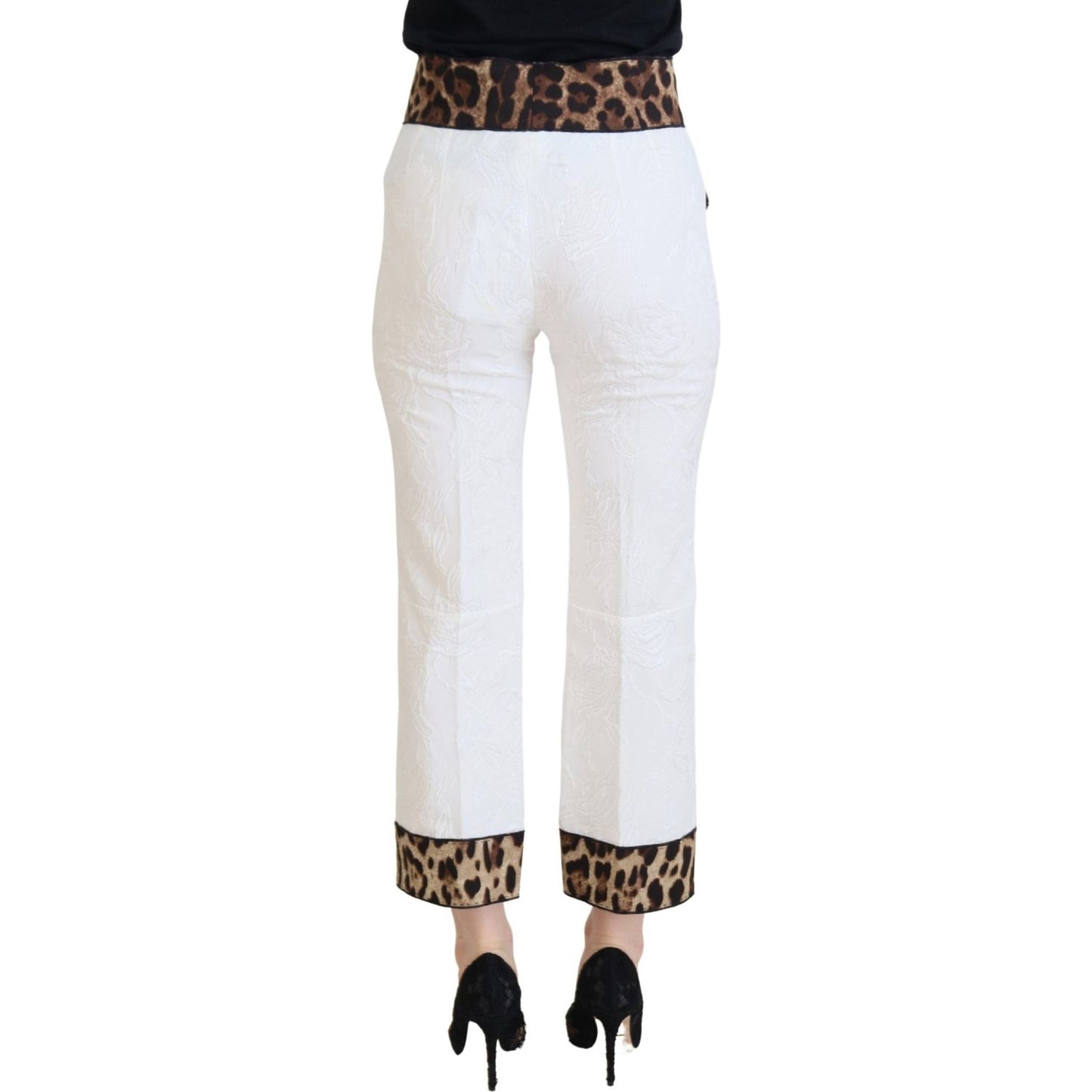 Dolce & Gabbana Elegant Leopard Print Pants for Sophisticated Style Dolce & Gabbana Light Gray