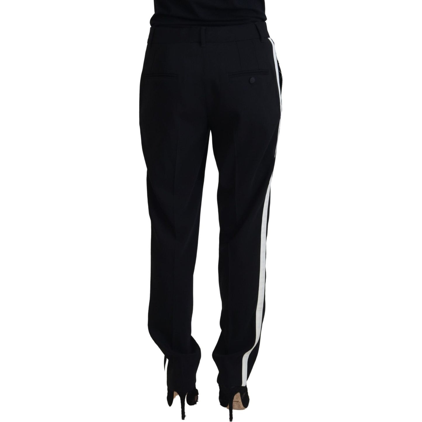 Dolce & Gabbana Elegant Black Wool-Silk Blend Trousers Dolce & Gabbana Black