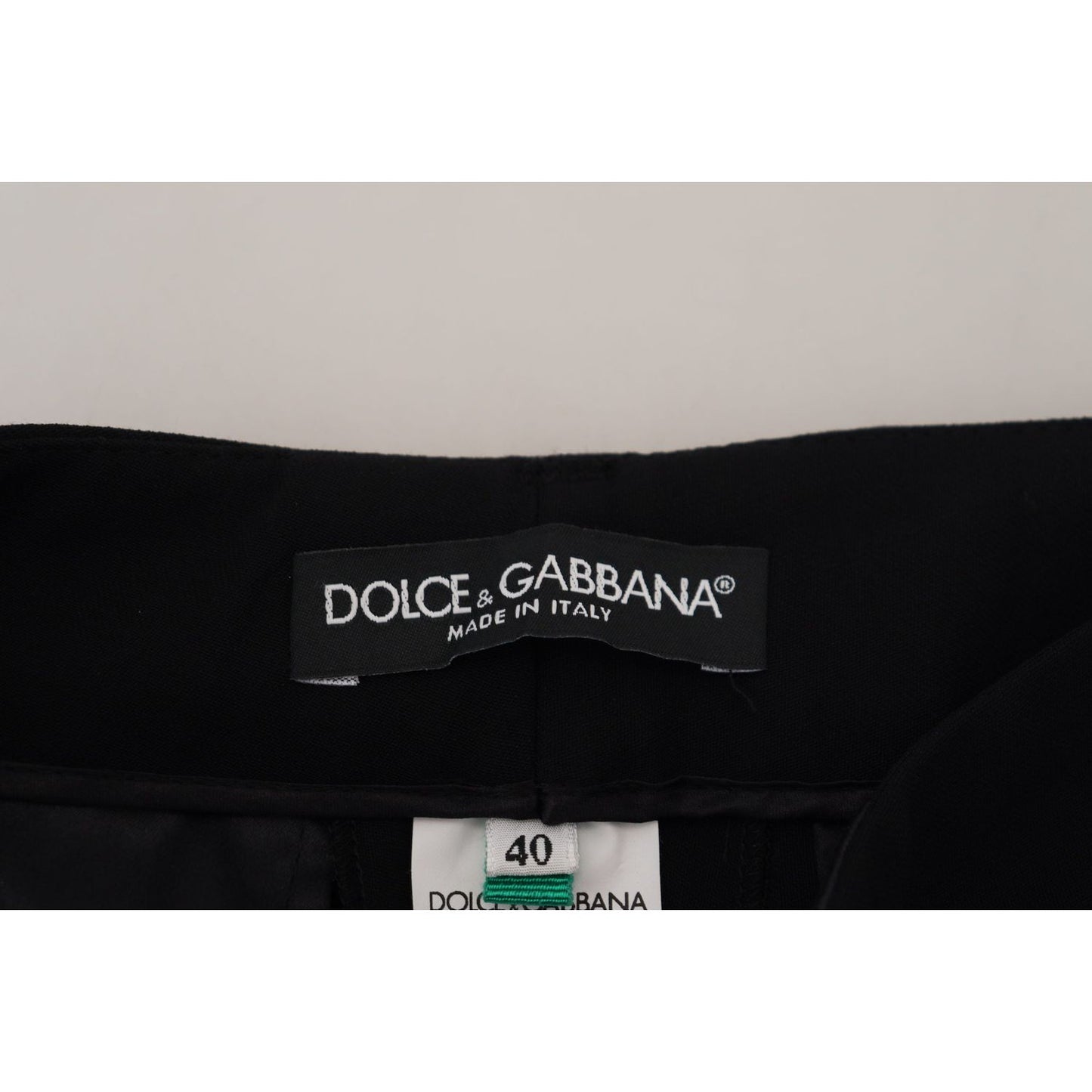 Dolce & Gabbana Elegant Black Wool-Silk Blend Trousers Dolce & Gabbana Black