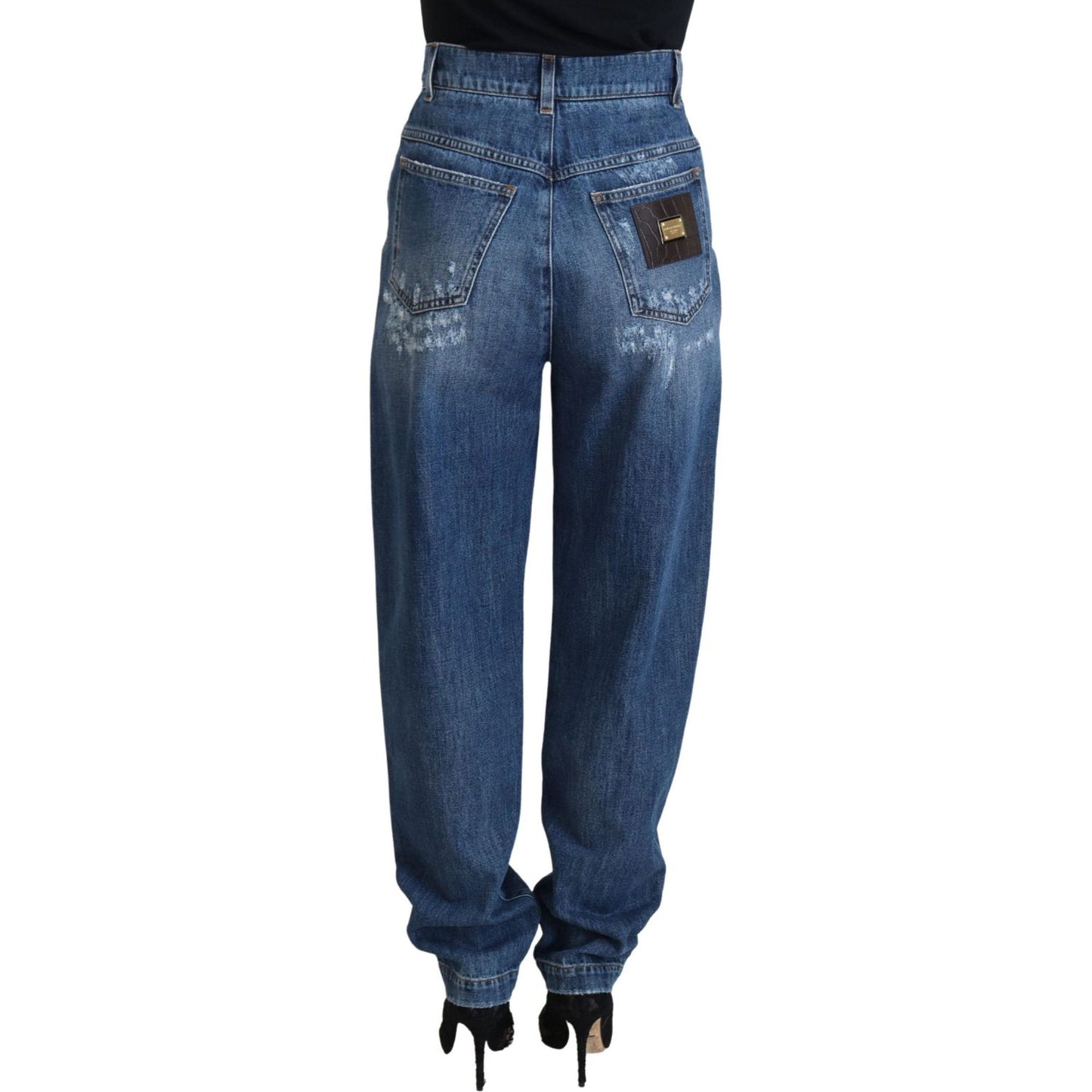 Dolce & Gabbana Elegant Tattered Denim Jeans Dolce & Gabbana Dark Slate Gray