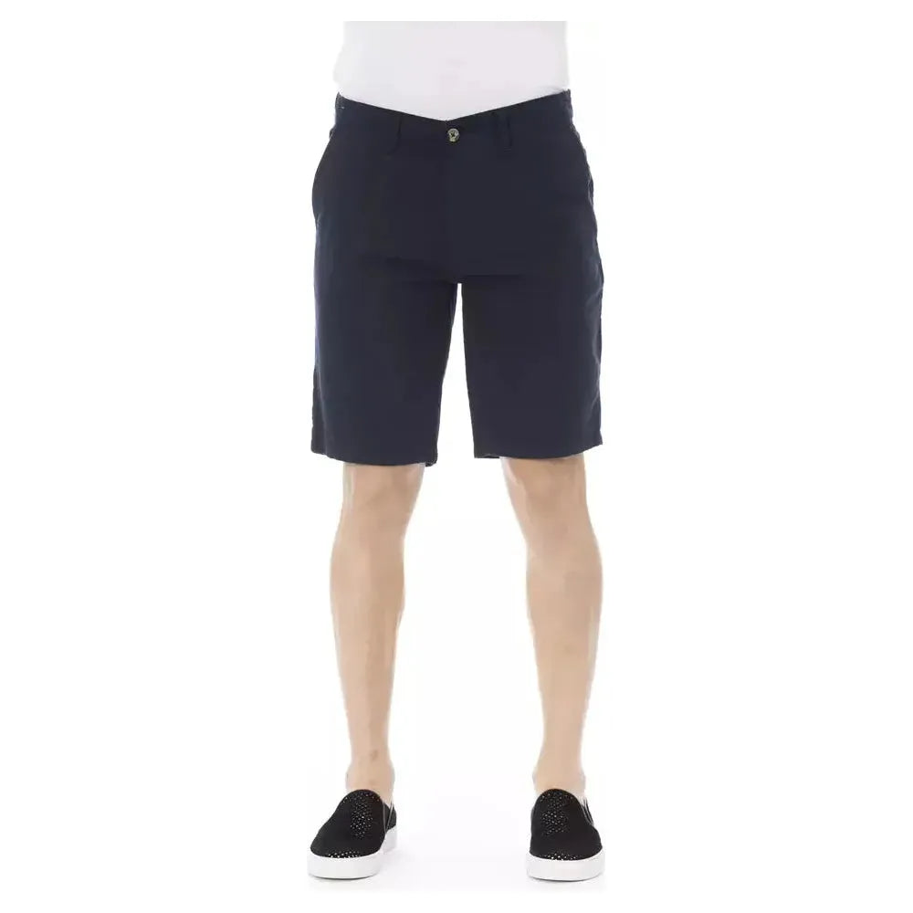 Baldinini Trend Blue Cotton Men Bermuda Short Baldinini Trend Dark Slate Gray