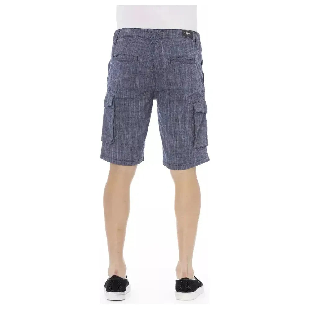 Baldinini Trend Blue Cotton Men Cargo Short Baldinini Trend Dim Gray