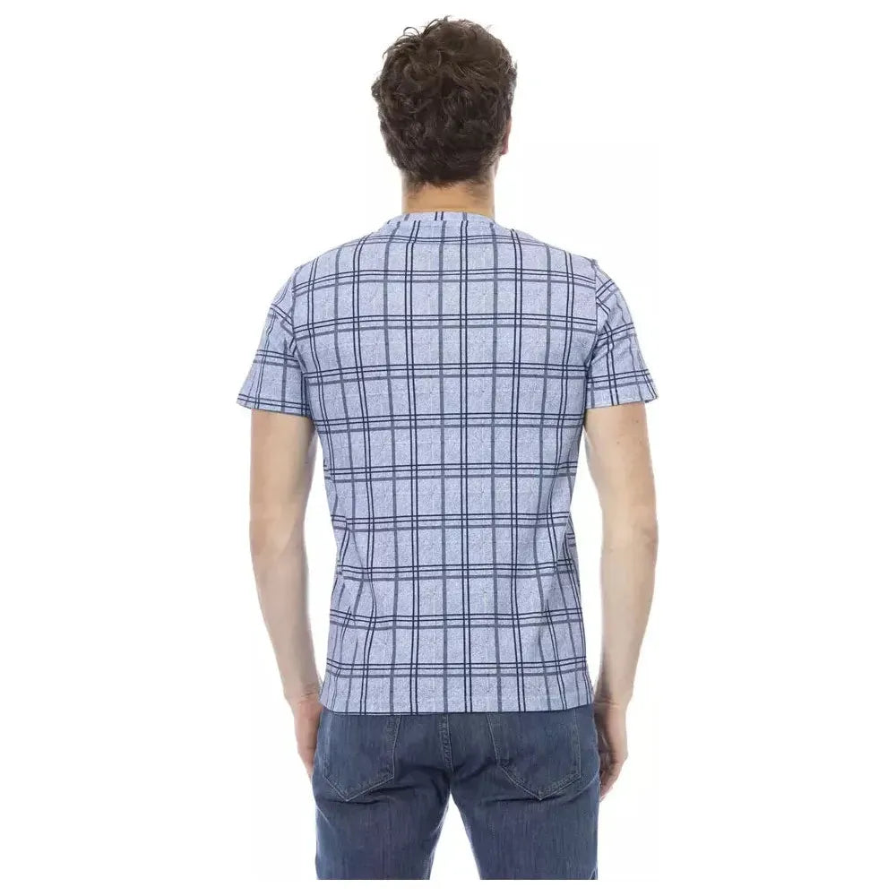Baldinini Trend Light Blue Cotton Men T-Shirt Baldinini Trend Gray