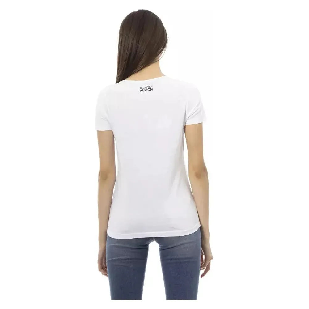 Trussardi Action White Cotton Women T-Shirt Trussardi Action Dark Slate Gray