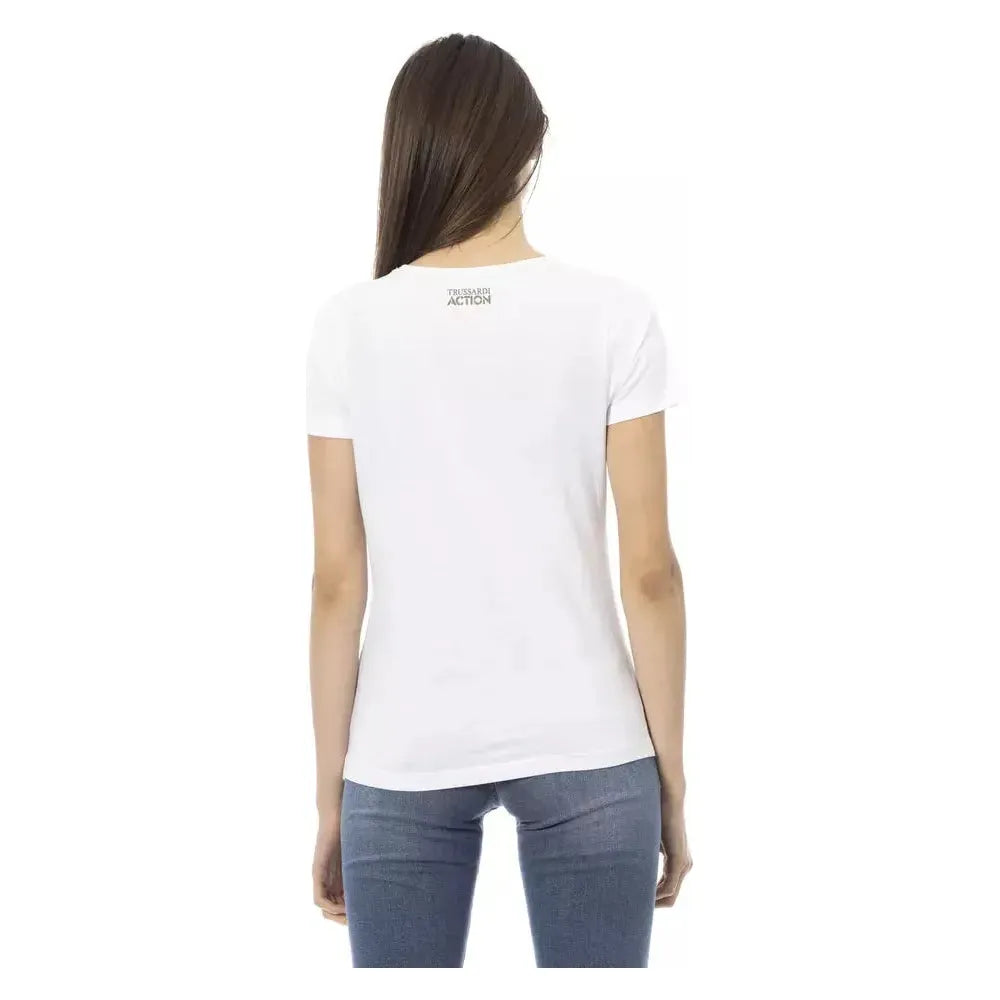 Trussardi Action White Cotton Women T-Shirt Trussardi Action Dark Slate Gray