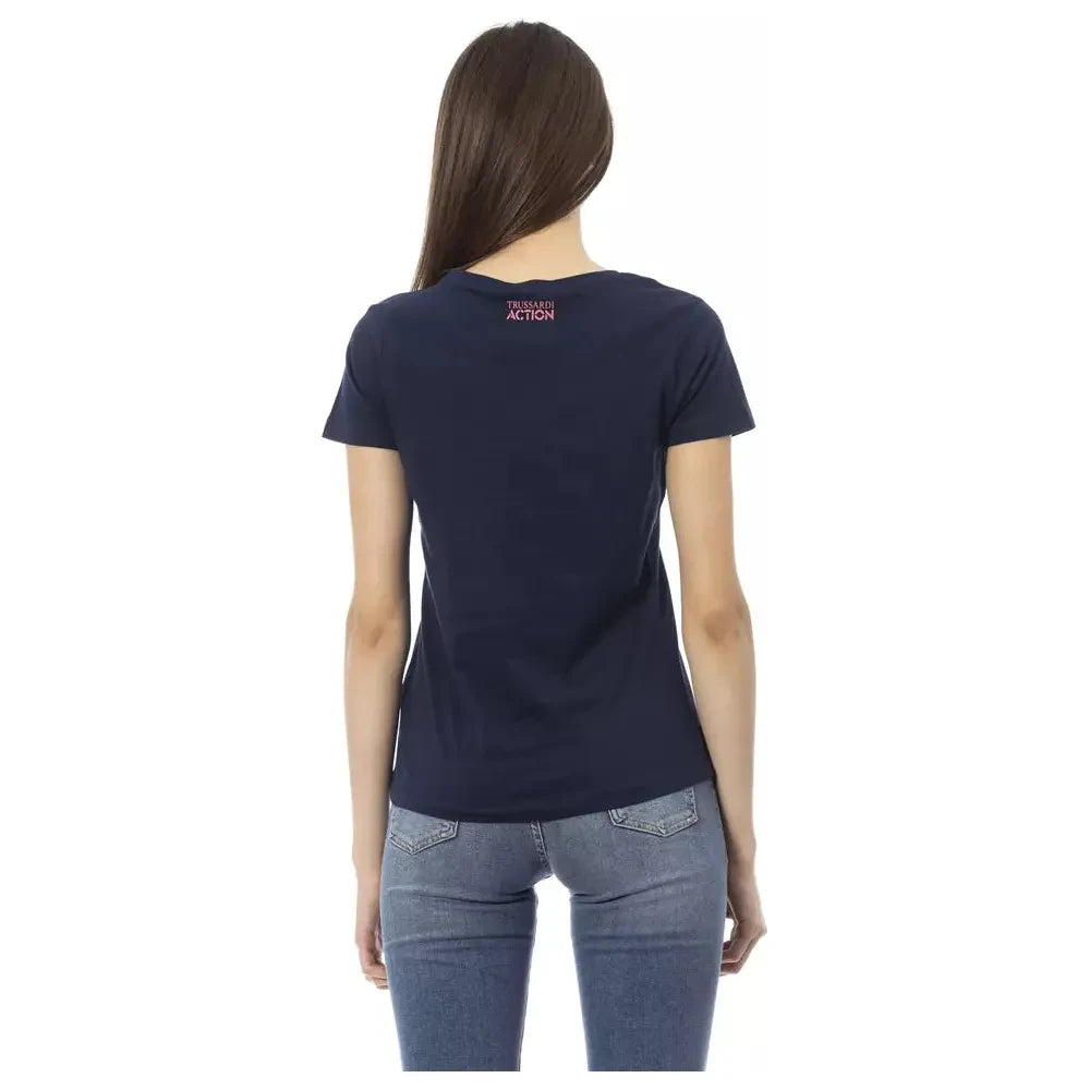 Trussardi Action Chic Blue Short Sleeve Round Neck Tee Trussardi Action Dark Slate Gray