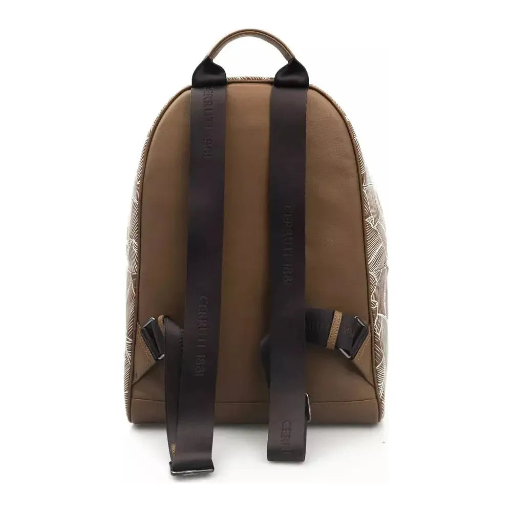 Cerruti 1881 Brown Leather Men Backpack Cerruti 1881 Dark Slate Gray