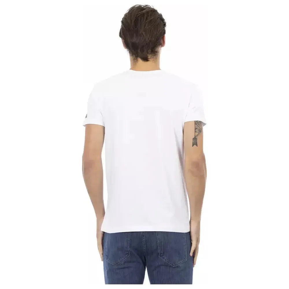Trussardi Action White Cotton Men's T-Shirt Trussardi Action Dark Slate Gray