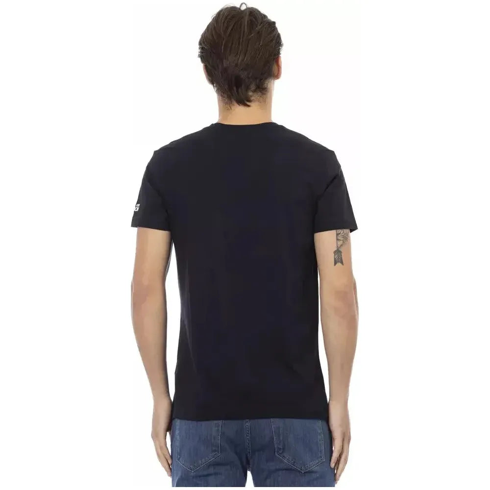 Trussardi Action Black Cotton Men T-Shirt Trussardi Action Dark Slate Gray