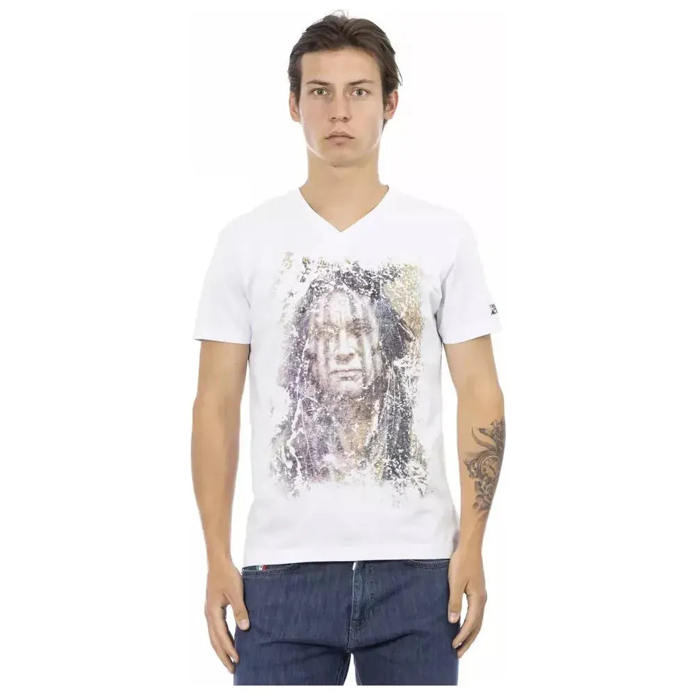 Trussardi Action White Cotton Men's T-Shirt Trussardi Action Light Gray