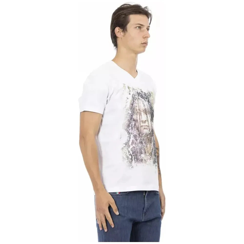 Trussardi Action White Cotton Men's T-Shirt Trussardi Action Light Gray