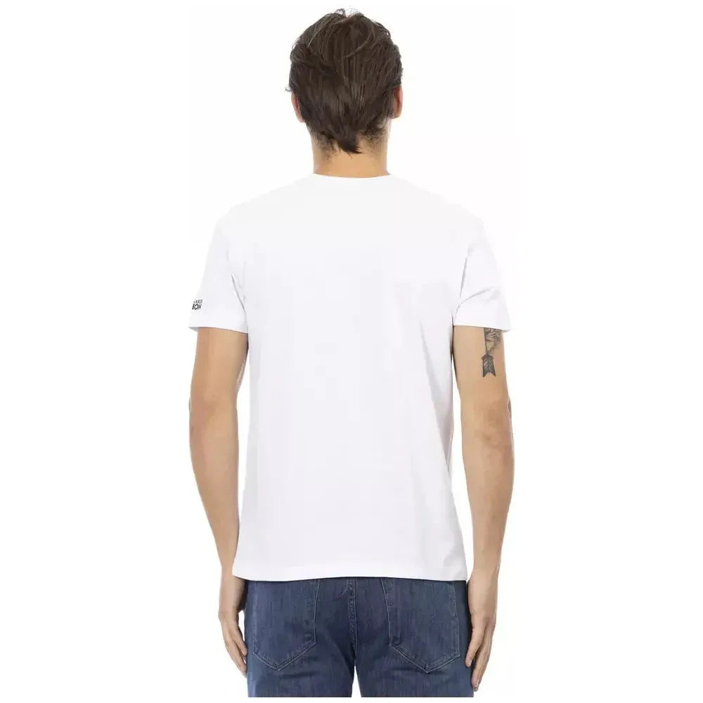 Trussardi Action White Cotton Men's T-Shirt Trussardi Action Dark Slate Gray