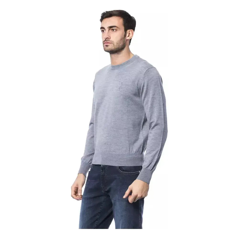 Billionaire Italian Couture Gray Merino Wool Men Sweater Billionaire Italian Couture Dark Gray