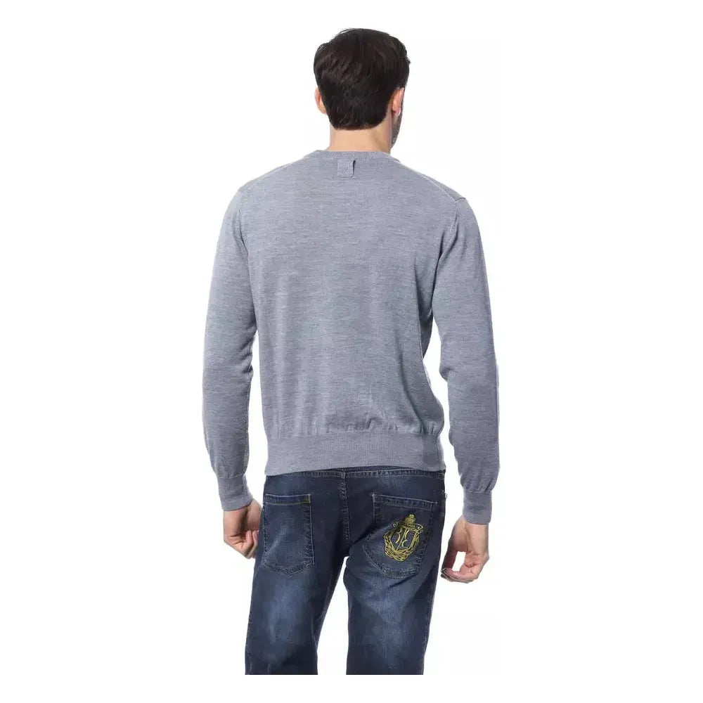Billionaire Italian Couture Gray Merino Wool Men Sweater Billionaire Italian Couture Light Slate Gray