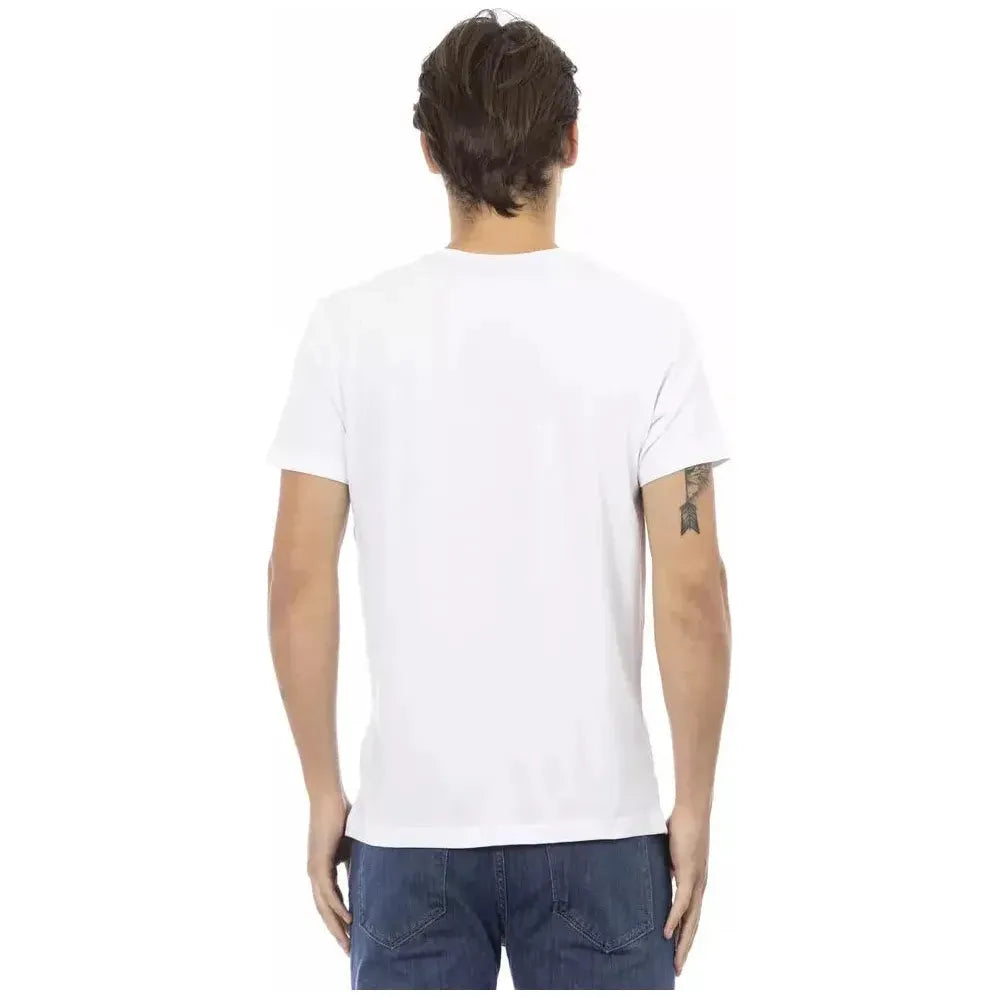 Trussardi Action White Cotton Men's T-Shirt Trussardi Action Dark Slate Gray